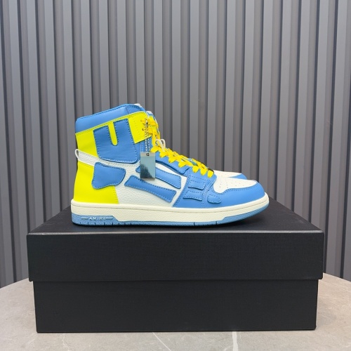 Amiri Skel Top High-Top Sneakers - Blue/Yellow, Imported Materials, Sizes 35-45