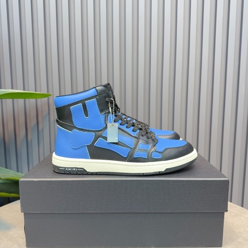Amiri Skel Top High Sneakers Blue Black Leather High-Top Fashion Sneakers 1 Amiri Skel Top High Sneakers Blue Black Leather High-Top Fashion Sneakers