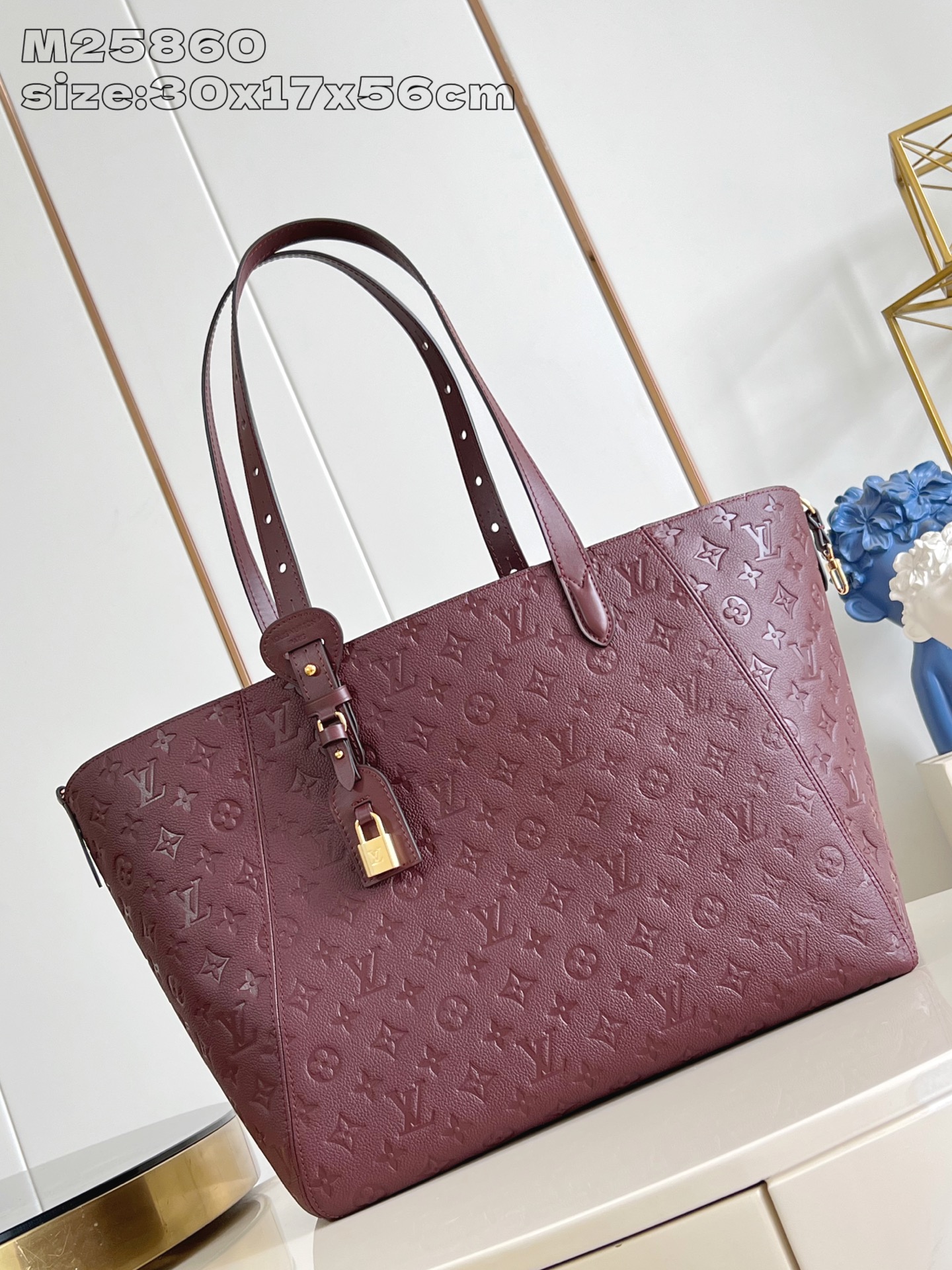 Louis Vuitton All In One Medium Purple-Red Monogram Empreinte Leather Tote Bag
