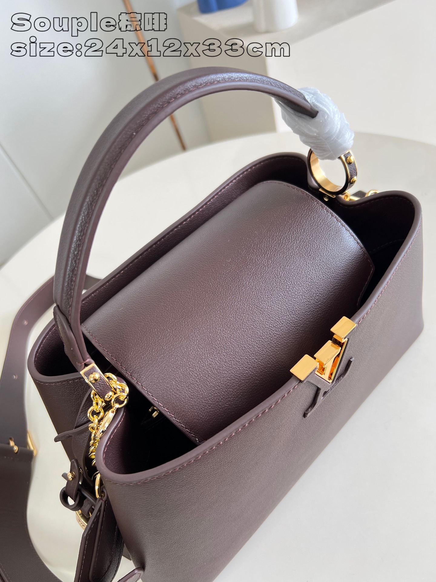 Louis Vuitton Capucines Souple Medium Bag - Brown Leather Handbag 7 a1758855745193 2087