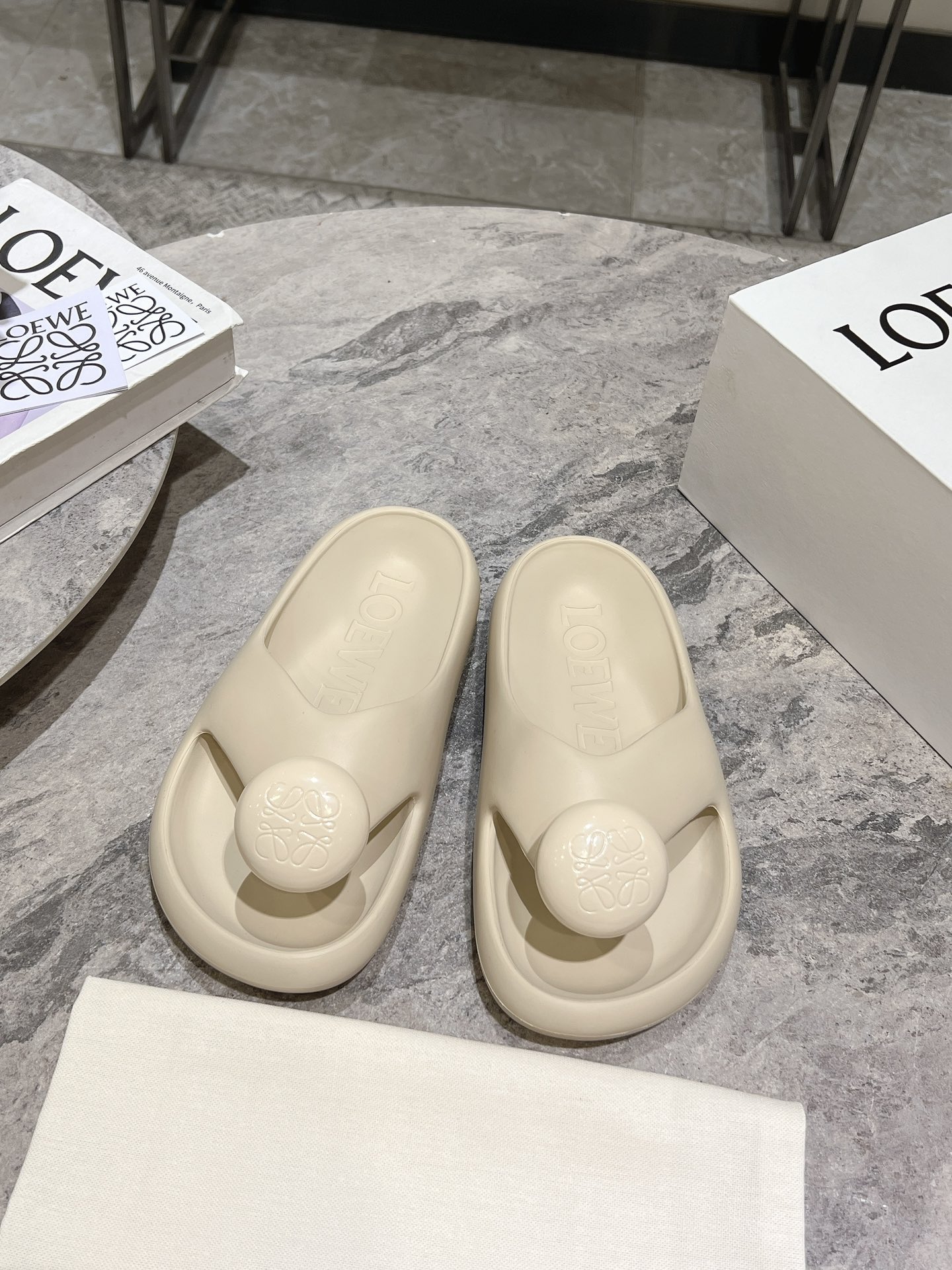 Loewe Scarpe Sandali Pantofole PU Gomma Pelle di pecora Collezione Primavera/Estate Spiaggia