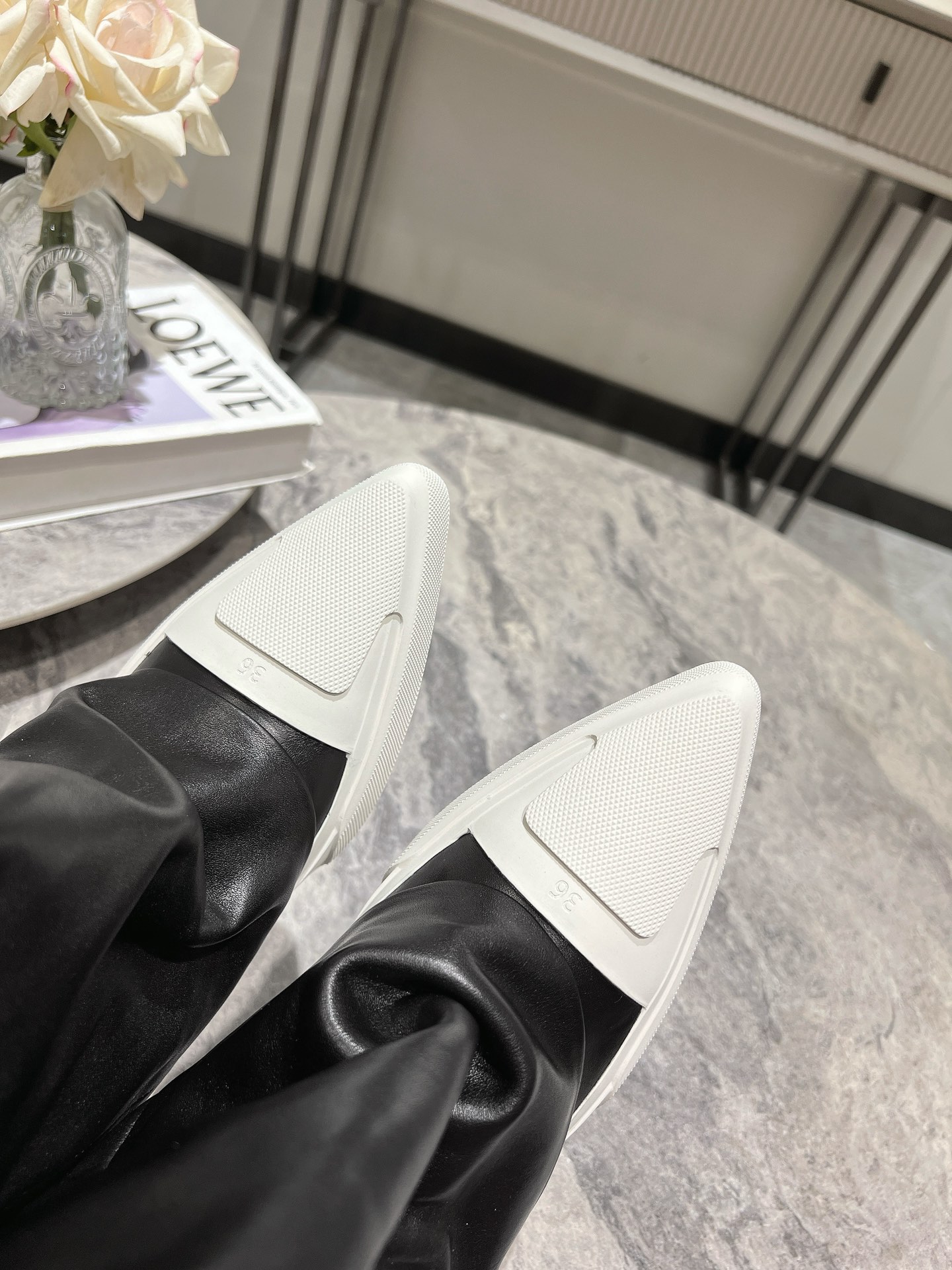 “1080 DYMONLATERY Black White Casual Shoes with 3cm Increase for Sports Street Styling” - 图片 8