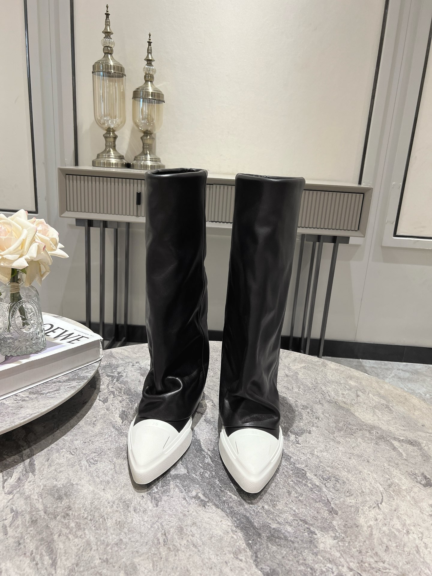 “1080 DYMONLATERY Black White Casual Shoes with 3cm Increase for Sports Street Styling” - 图片 3