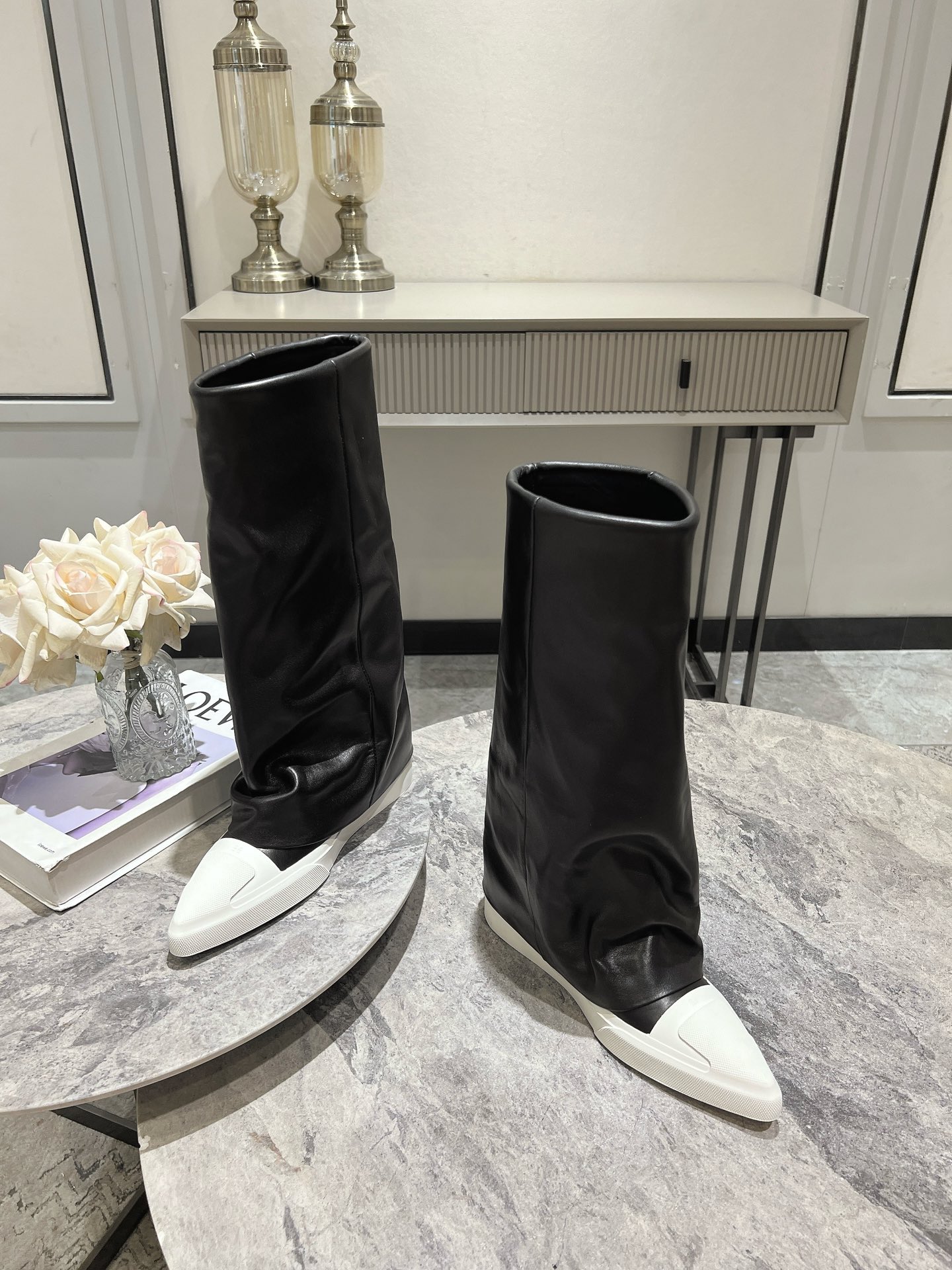 “1080 DYMONLATERY Black White Casual Shoes with 3cm Increase for Sports Street Styling” - 图片 6