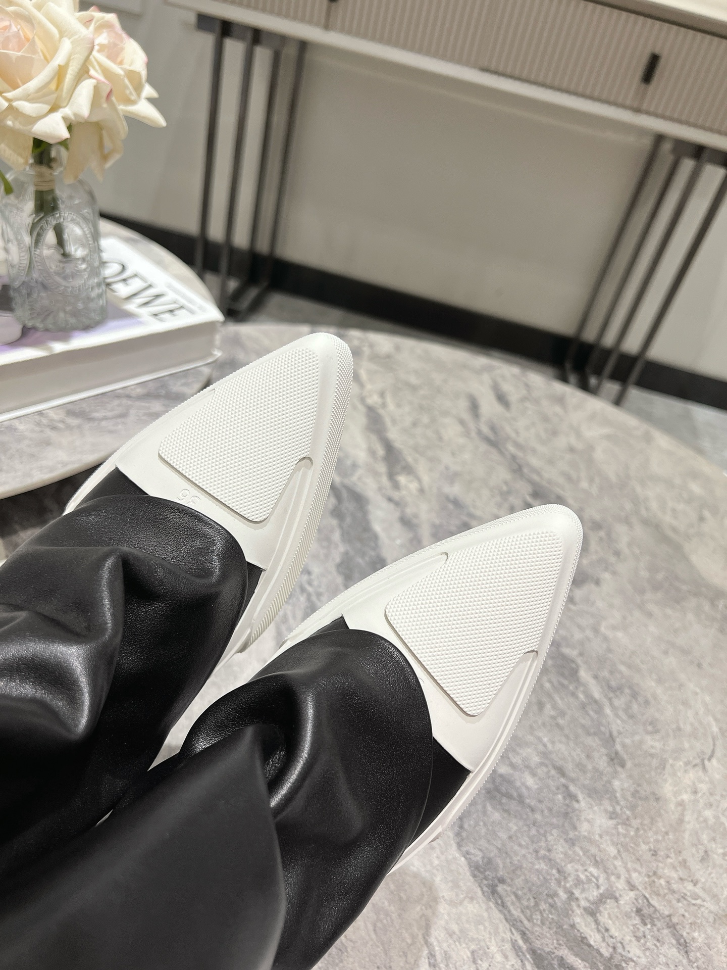 “840 DYMONLATERY Black and White Casual Shoes with 3cm Height Increase and Sporty Style” - 图片 8