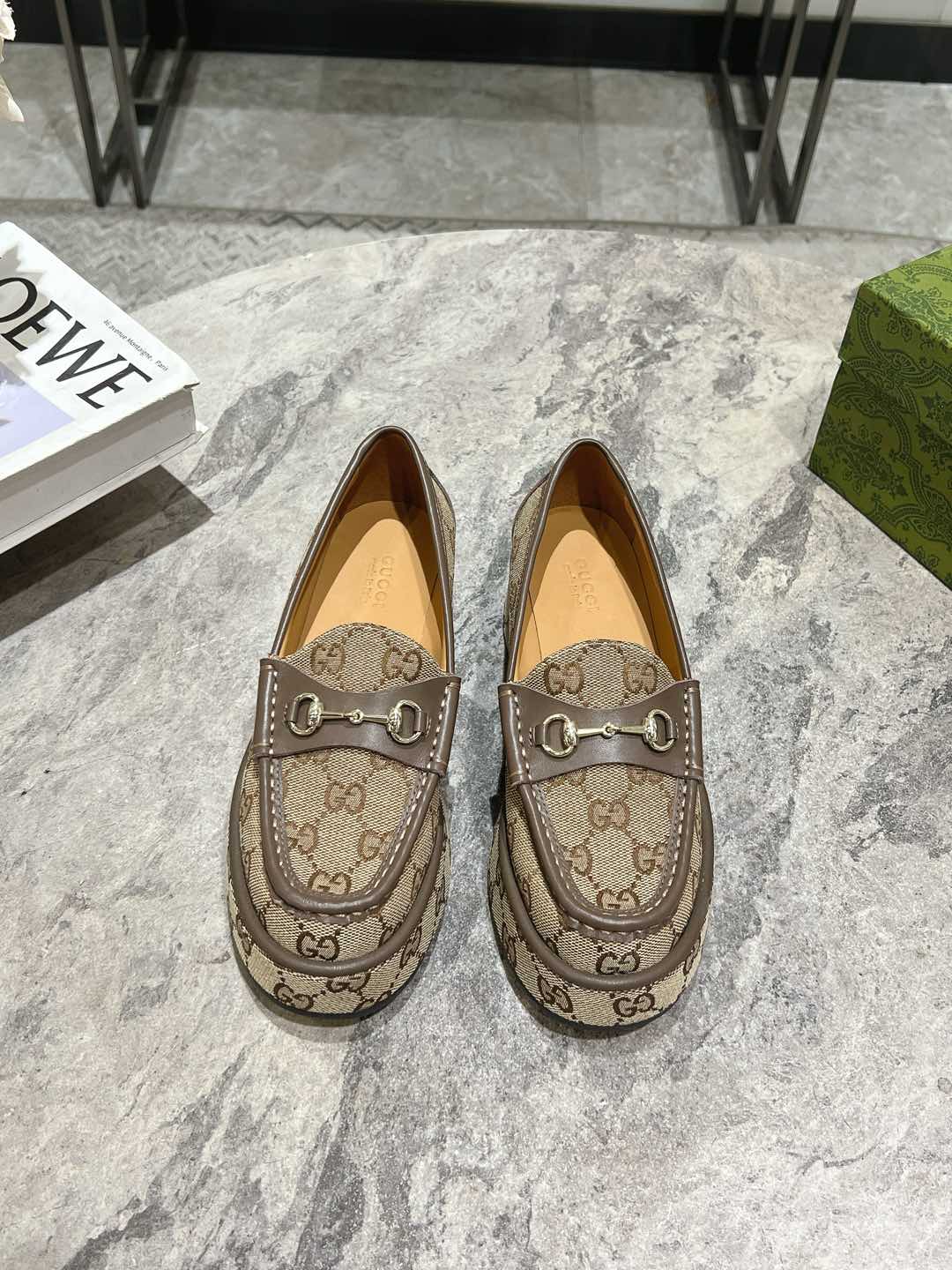 Gucci Shoes Loafers Moccasin Cowhide Rubber Fashion