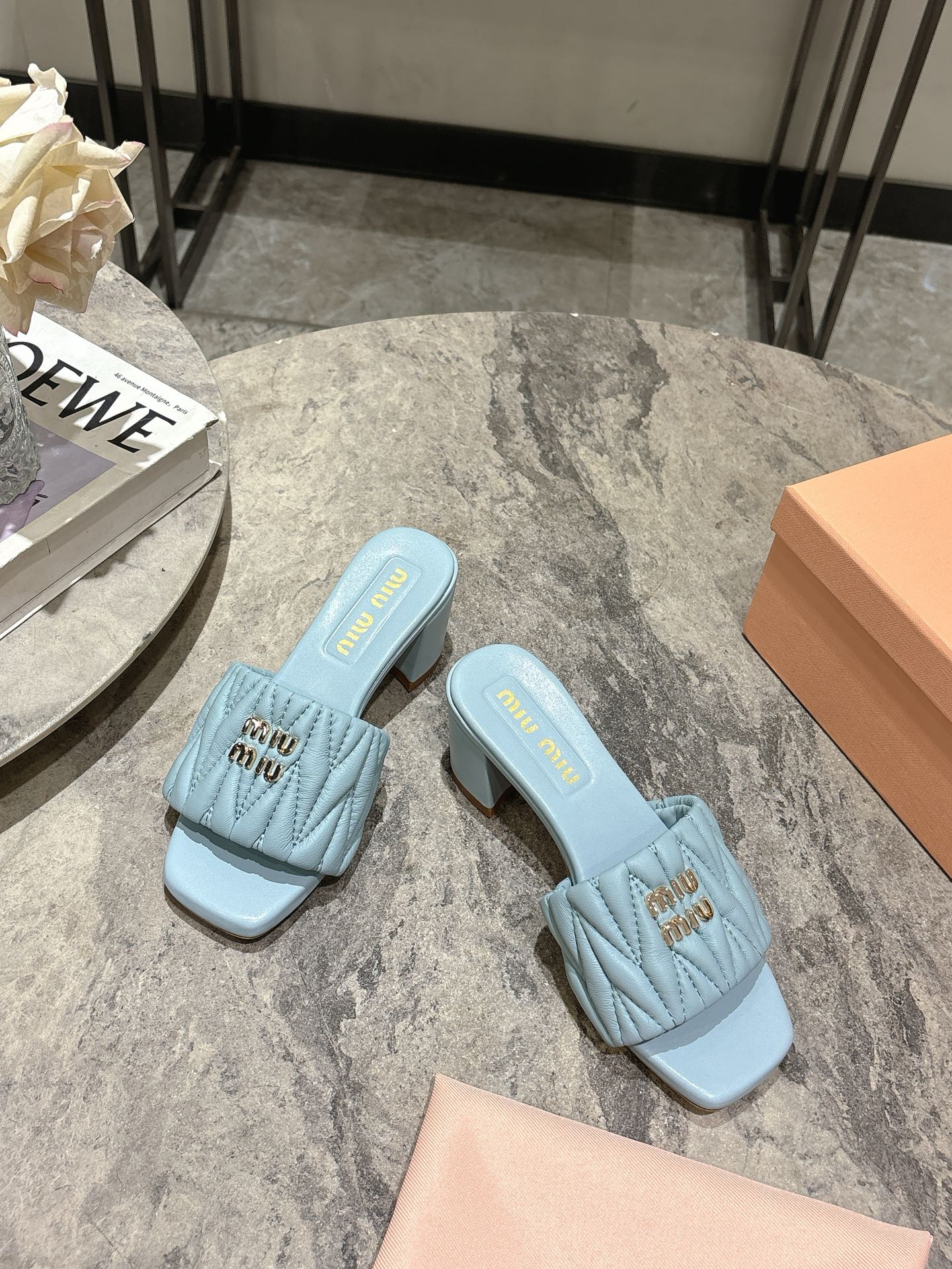 Miu Miu Crinkled Leather Heeled Sandals - Elegant and Comfortable 4 i1741908980467 7307 0 1