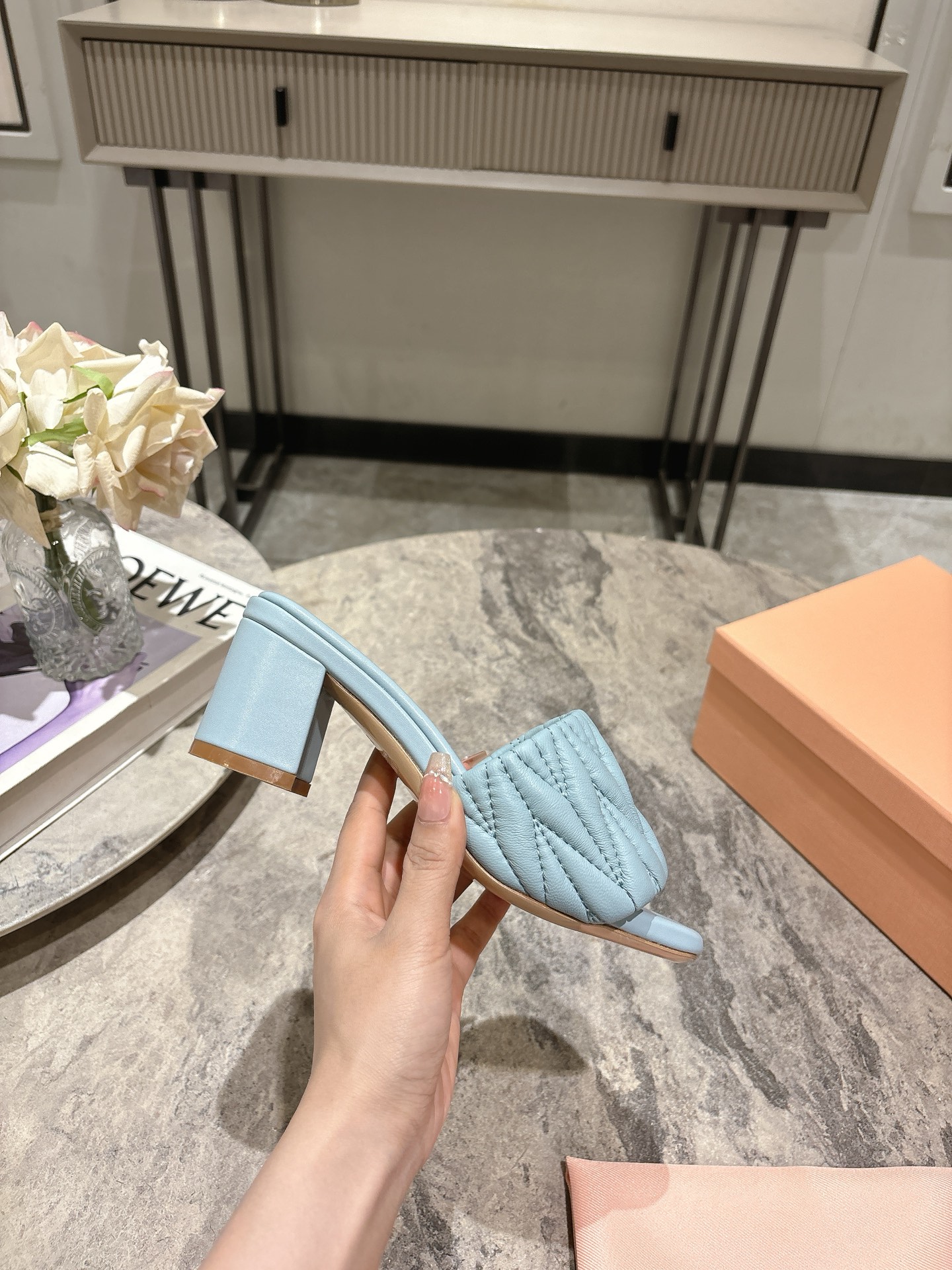 Miu Miu Crinkled Leather Heeled Sandals - Elegant and Comfortable 8 i1741908980549 3416 0 6