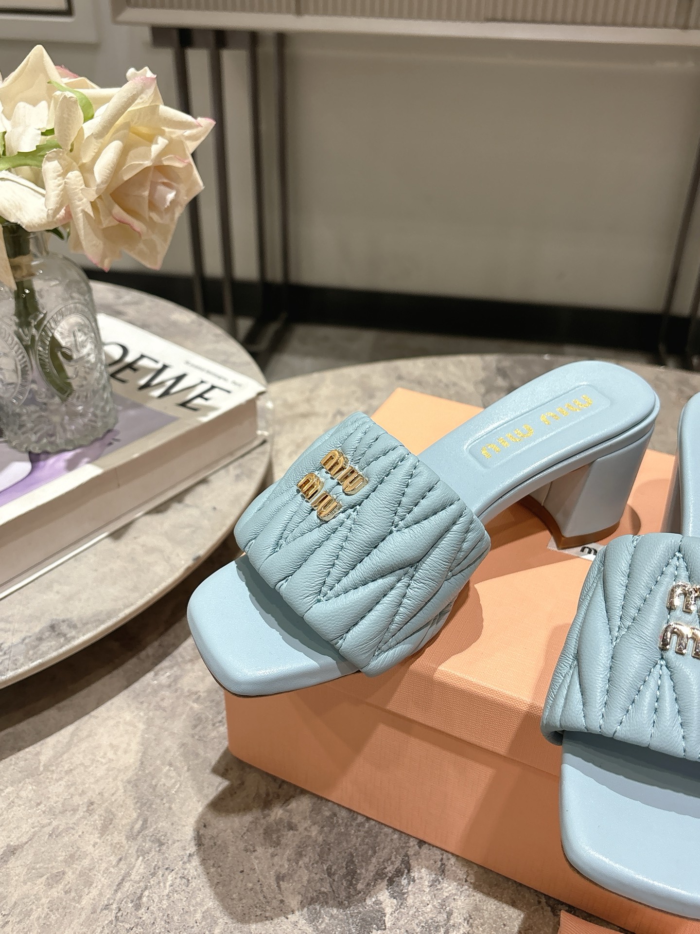 Miu Miu Crinkled Leather Heeled Sandals - Elegant and Comfortable 9 i1741908981162 3534 0 7