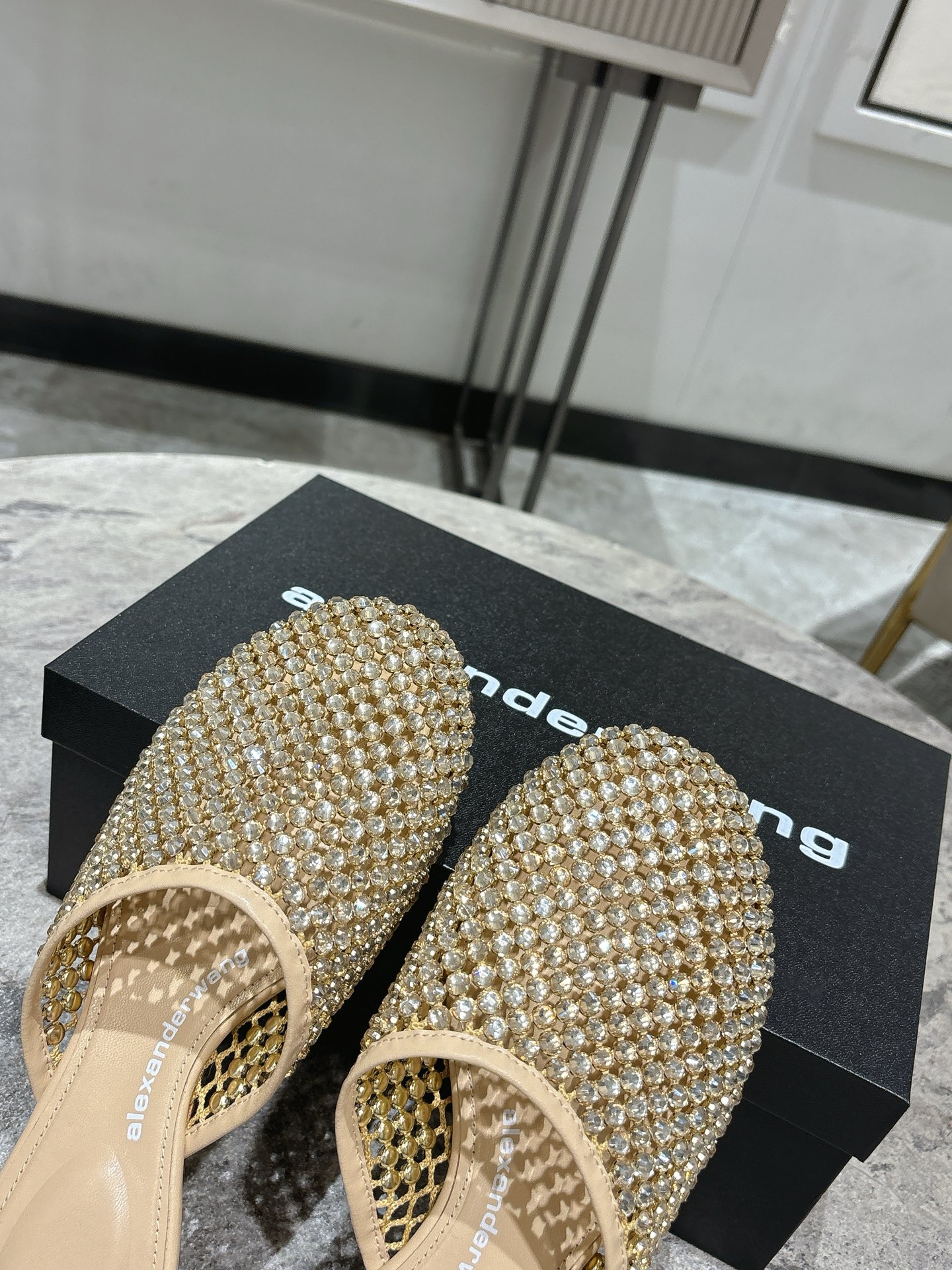 Alexander Wang Women's Crystal Embellished Pointed Toe Mules Slides Sandals 9 i1742730092032 2063 0 7