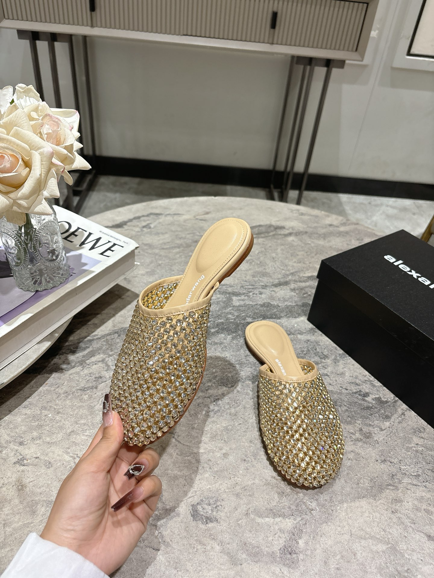 Alexander Wang Women's Crystal Embellished Pointed Toe Mules Slides Sandals 4 i1742730092032 2363 0 2