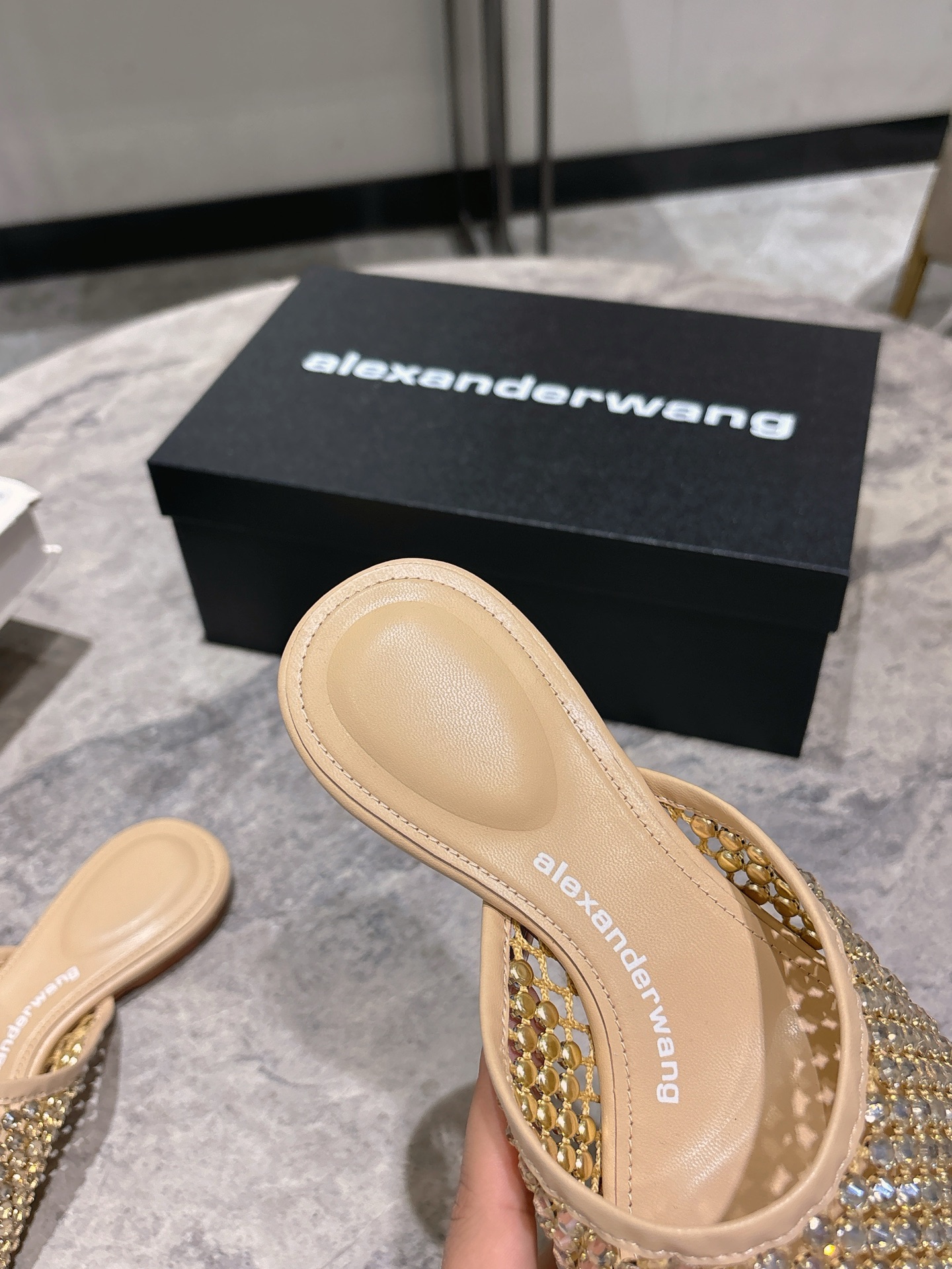 Alexander Wang Women's Crystal Embellished Pointed Toe Mules Slides Sandals 10 i1742730093318 166 0 8