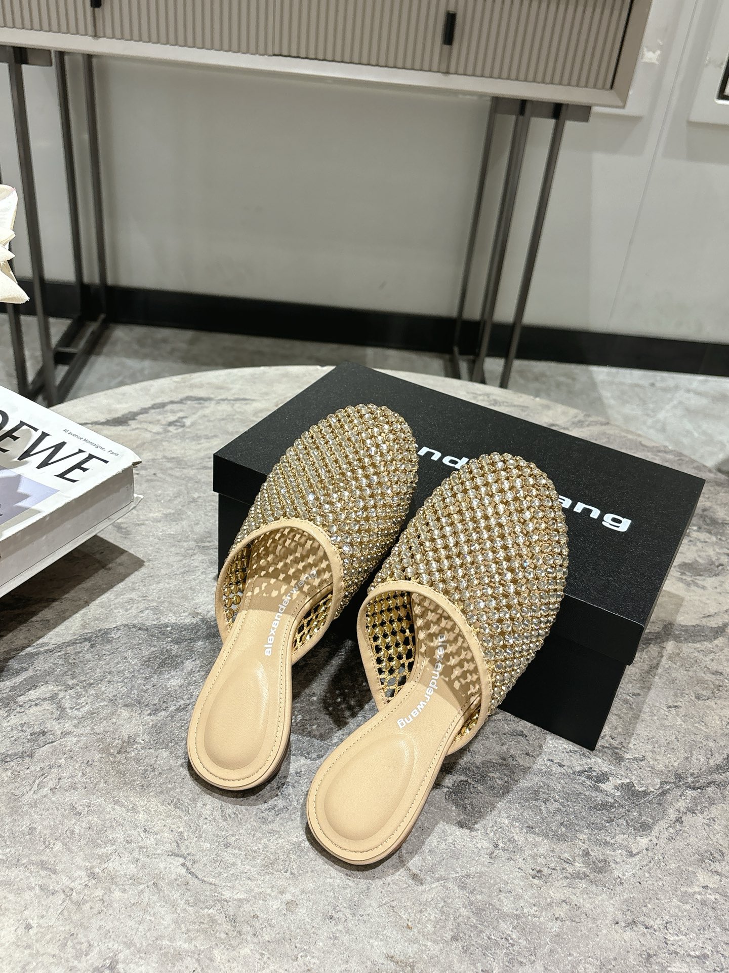 Alexander Wang Women's Crystal Embellished Pointed Toe Mules Slides Sandals 8 i1742730093363 503 0 6