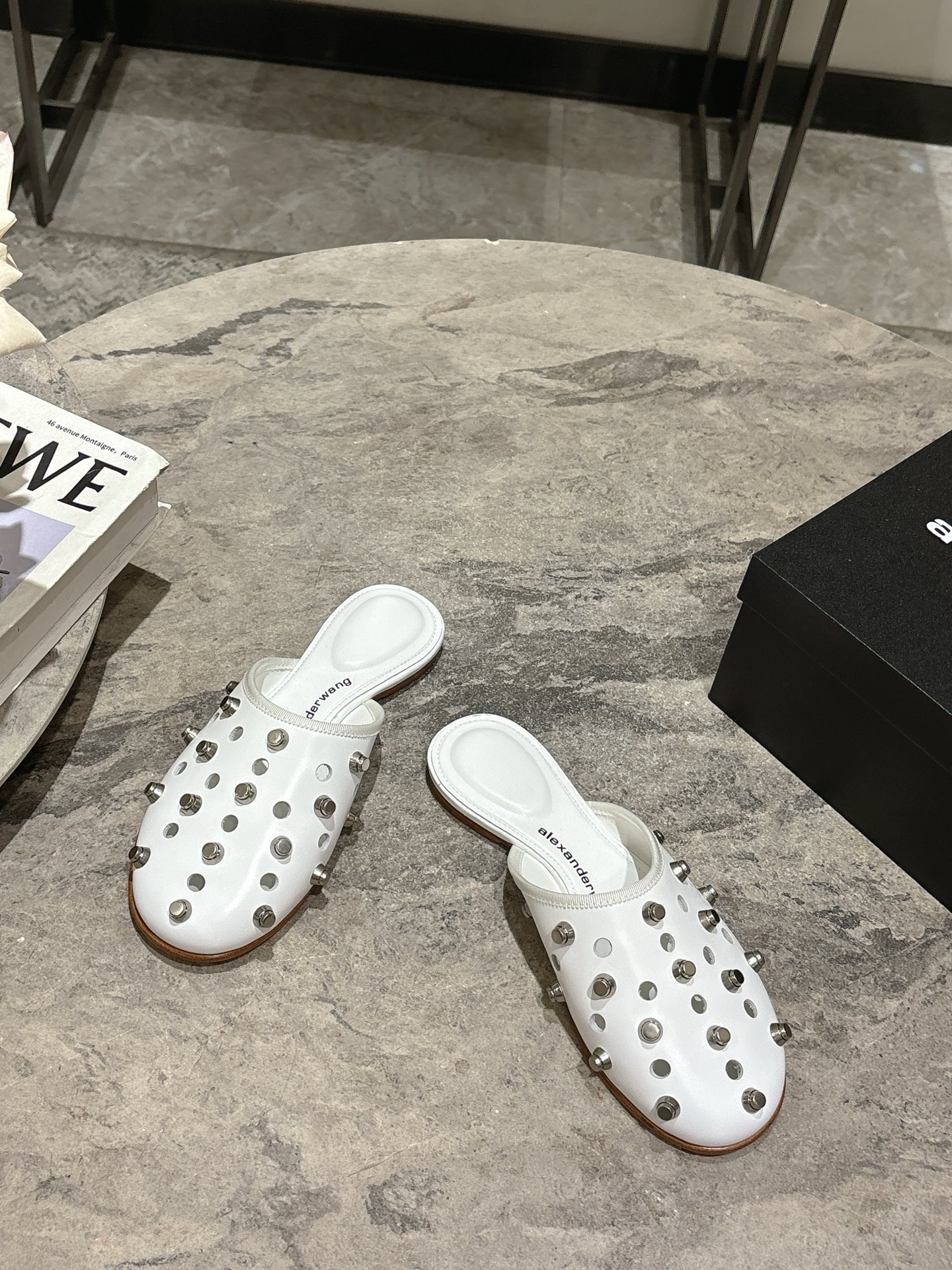 Alexander Wang Studded Leather Mules - Pointed Toe, Flat, and Comfortable 4 i1742730186857 3167 0 1