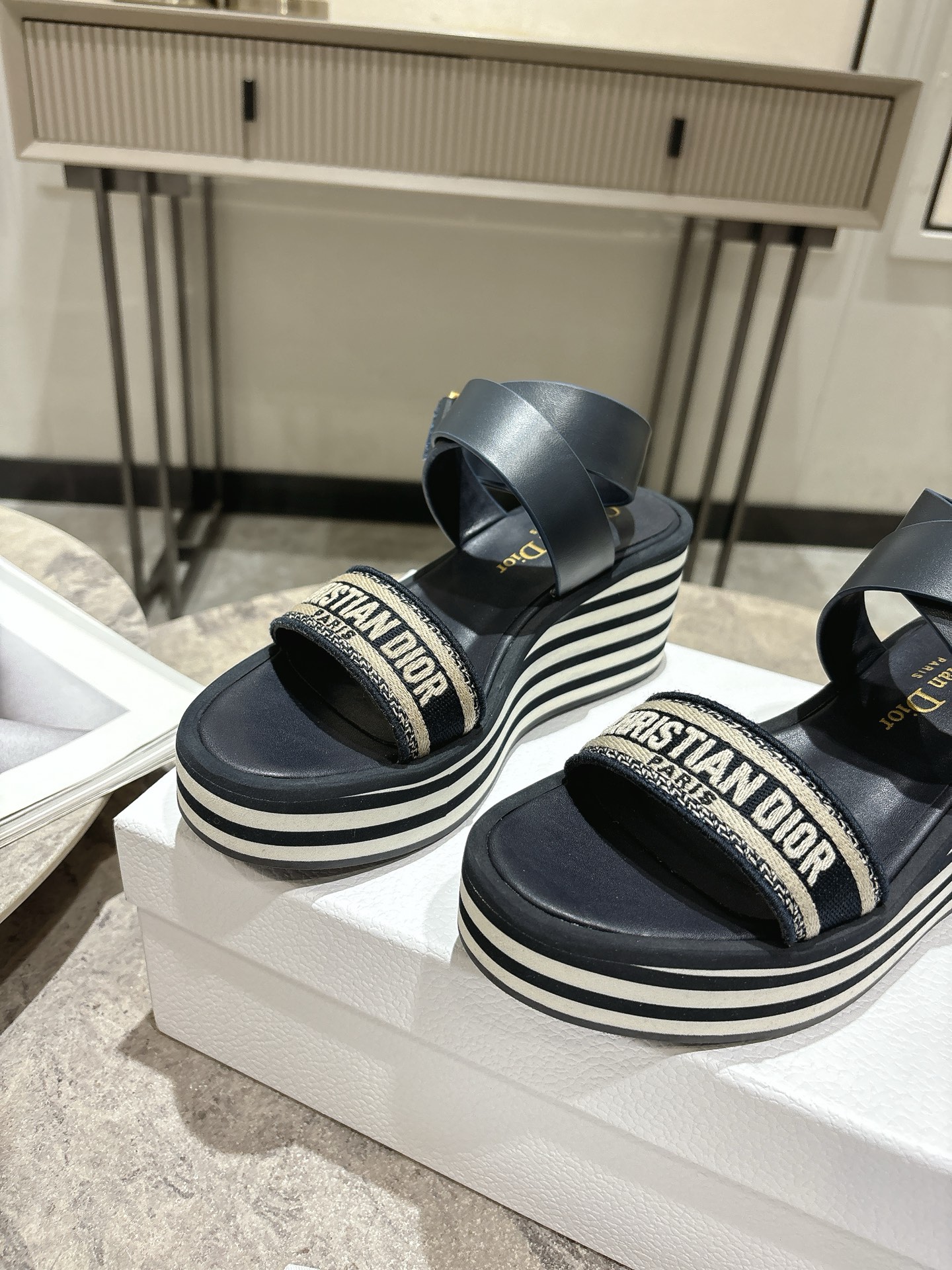 Dior Women's CD Logo Embroidered Espadrille Wedge Sandals 9 i1742835575680 9909 0 7