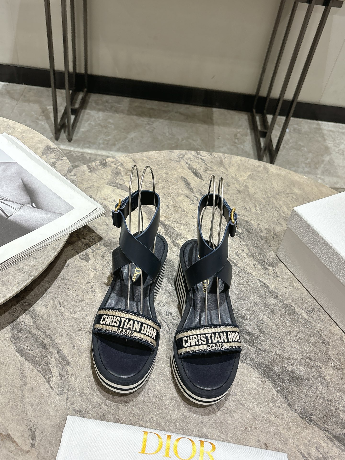 Dior Women's CD Logo Embroidered Espadrille Wedge Sandals 3 i1742835575692 5411 0 0