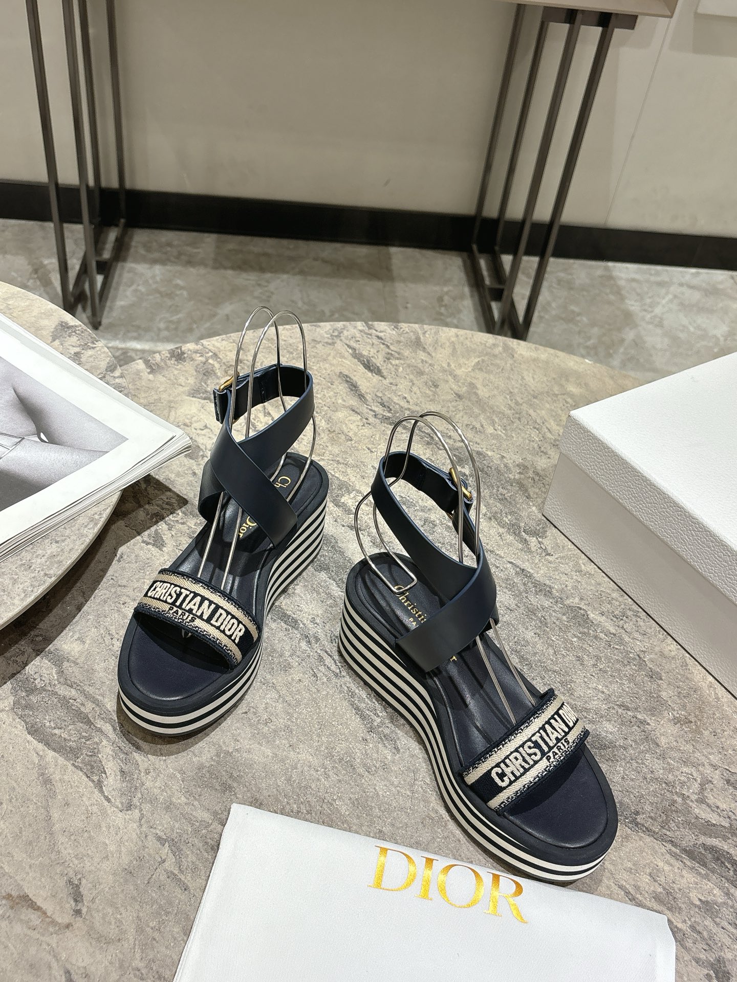 Dior Women's CD Logo Embroidered Espadrille Wedge Sandals 4 i1742835575695 1333 0 1