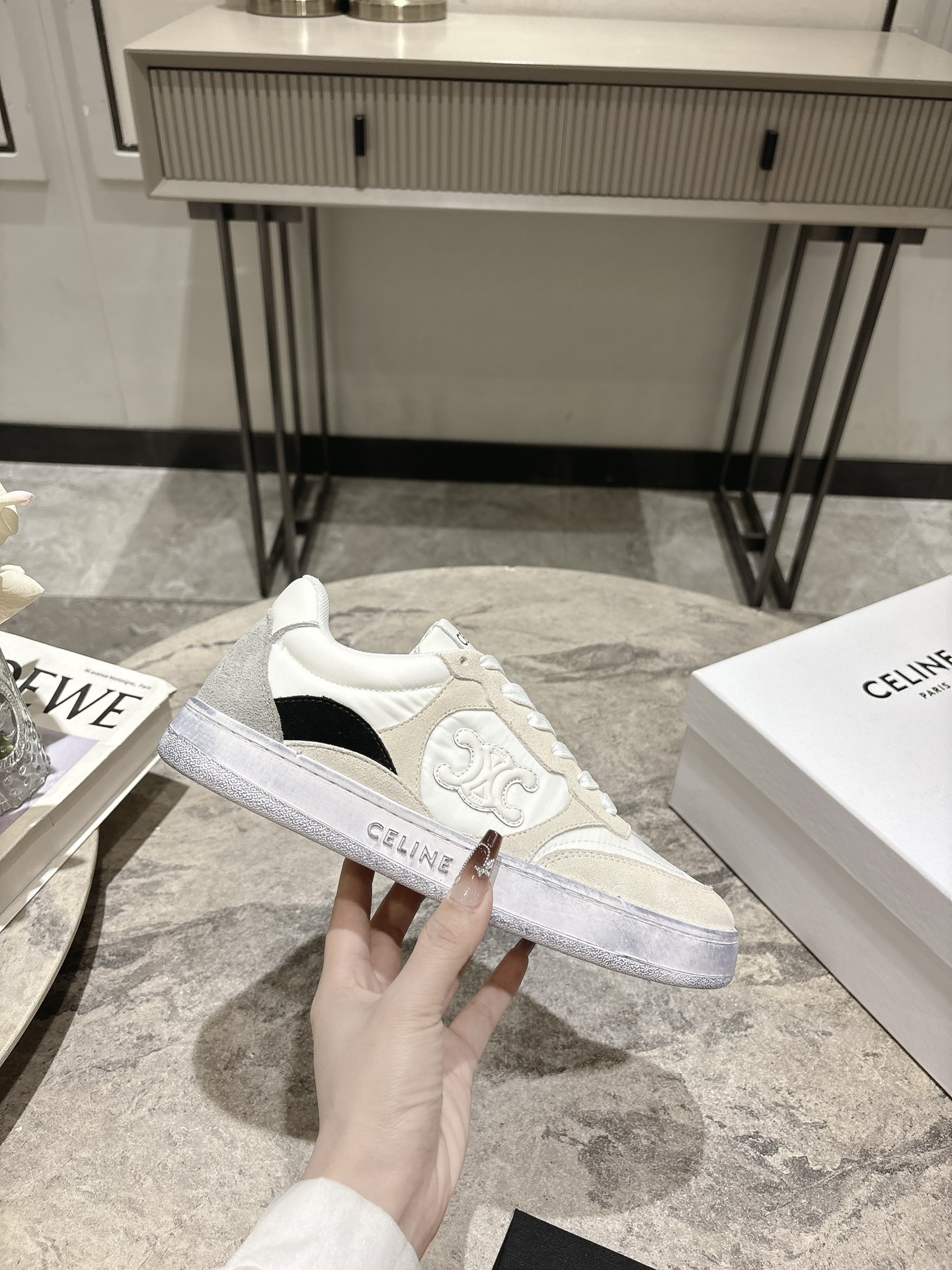Celine Runner Sneakers, White Leather, Women's Lace-up Fashion Sneakers 3 i1743183606947 6619 0 0