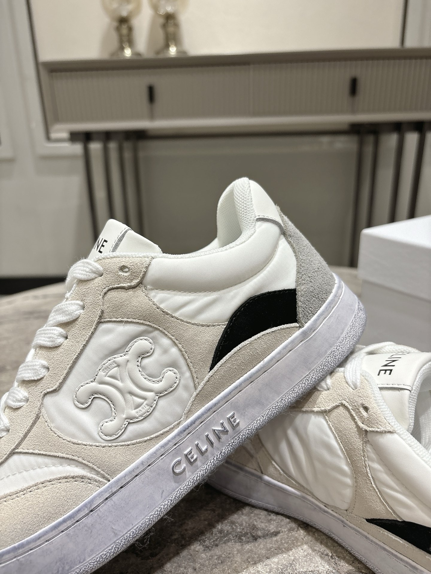 Celine Runner Sneakers, White Leather, Women's Lace-up Fashion Sneakers 9 i1743183609408 2102 0 7