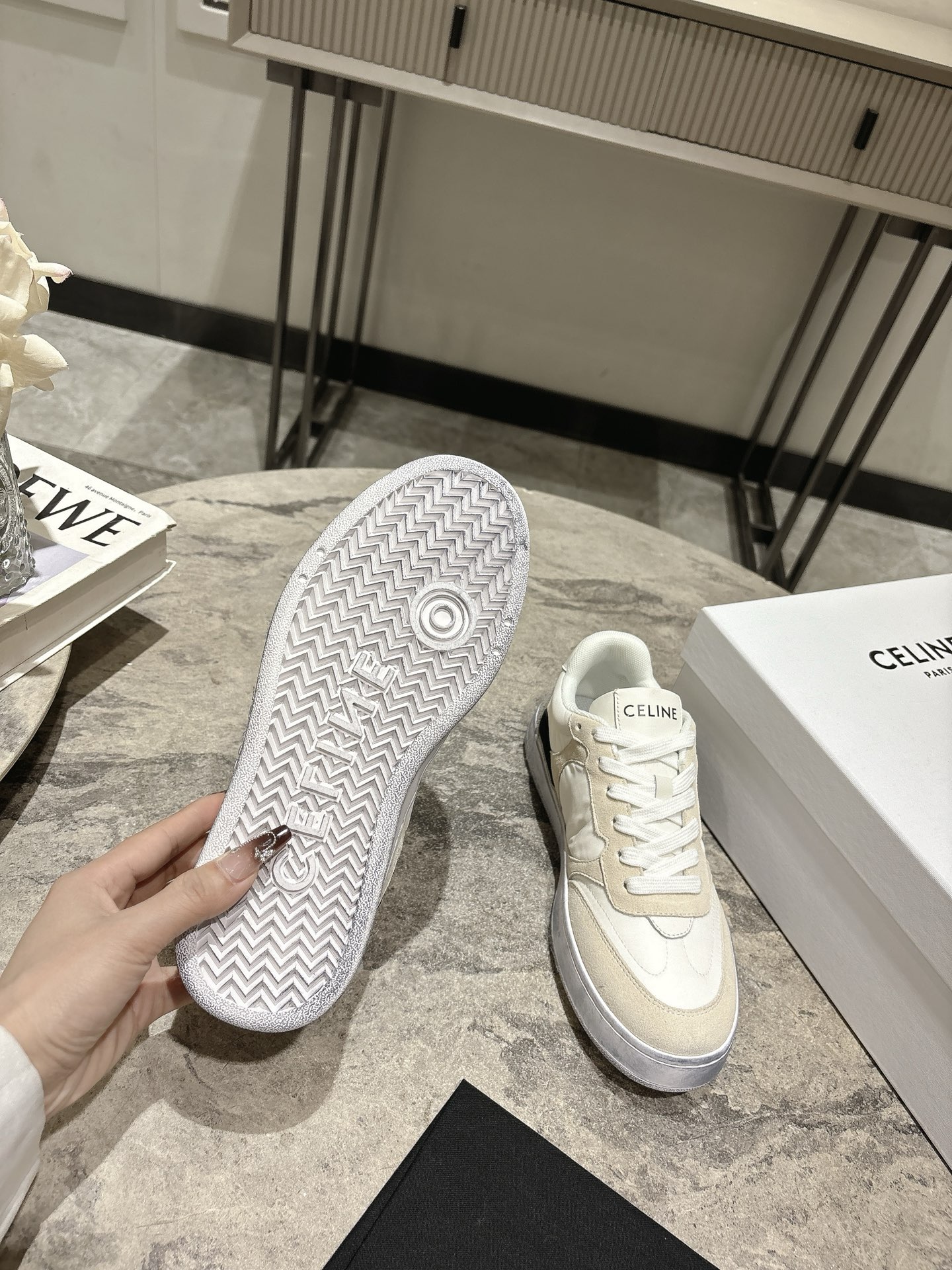 Celine Runner Sneakers, White Leather, Women's Lace-up Fashion Sneakers 7 i1743183610291 7079 0 5