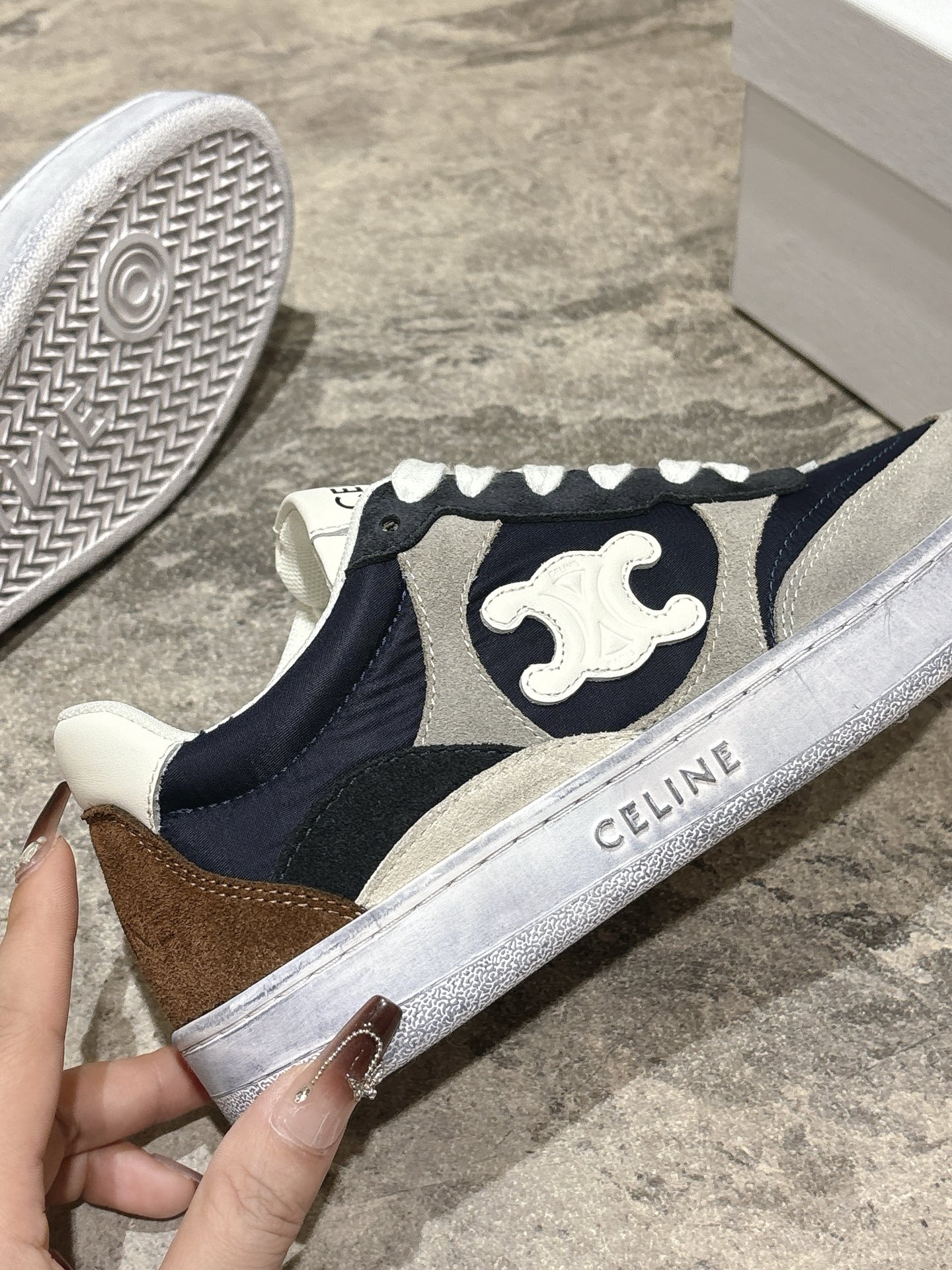 Celine Runner Sneakers With Triomphe Logo in Calfskin and Suede 9 i1743183619752 4546 0 7