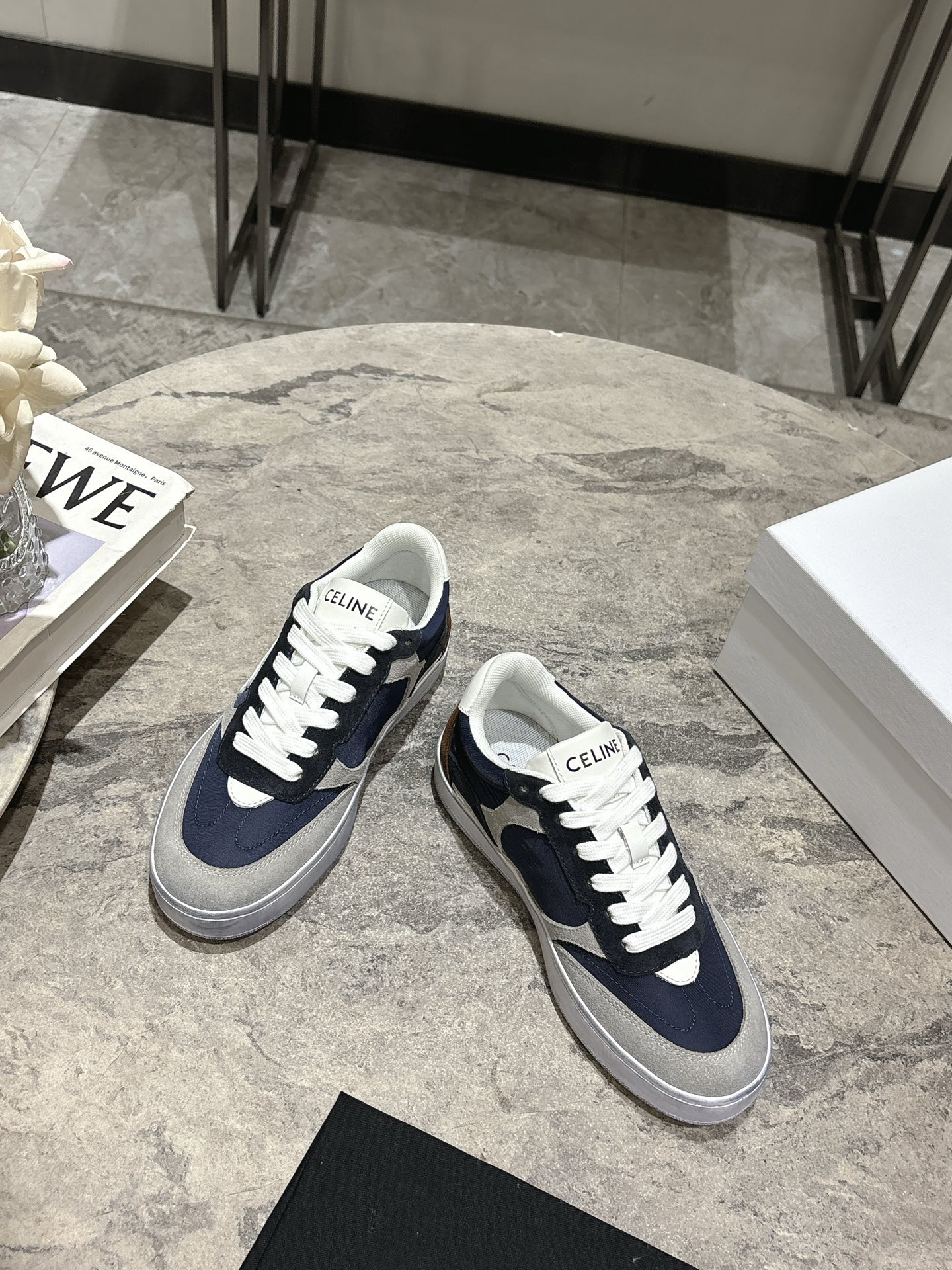 Celine Runner Sneakers With Triomphe Logo in Calfskin and Suede 5 i1743183622328 702 0 2