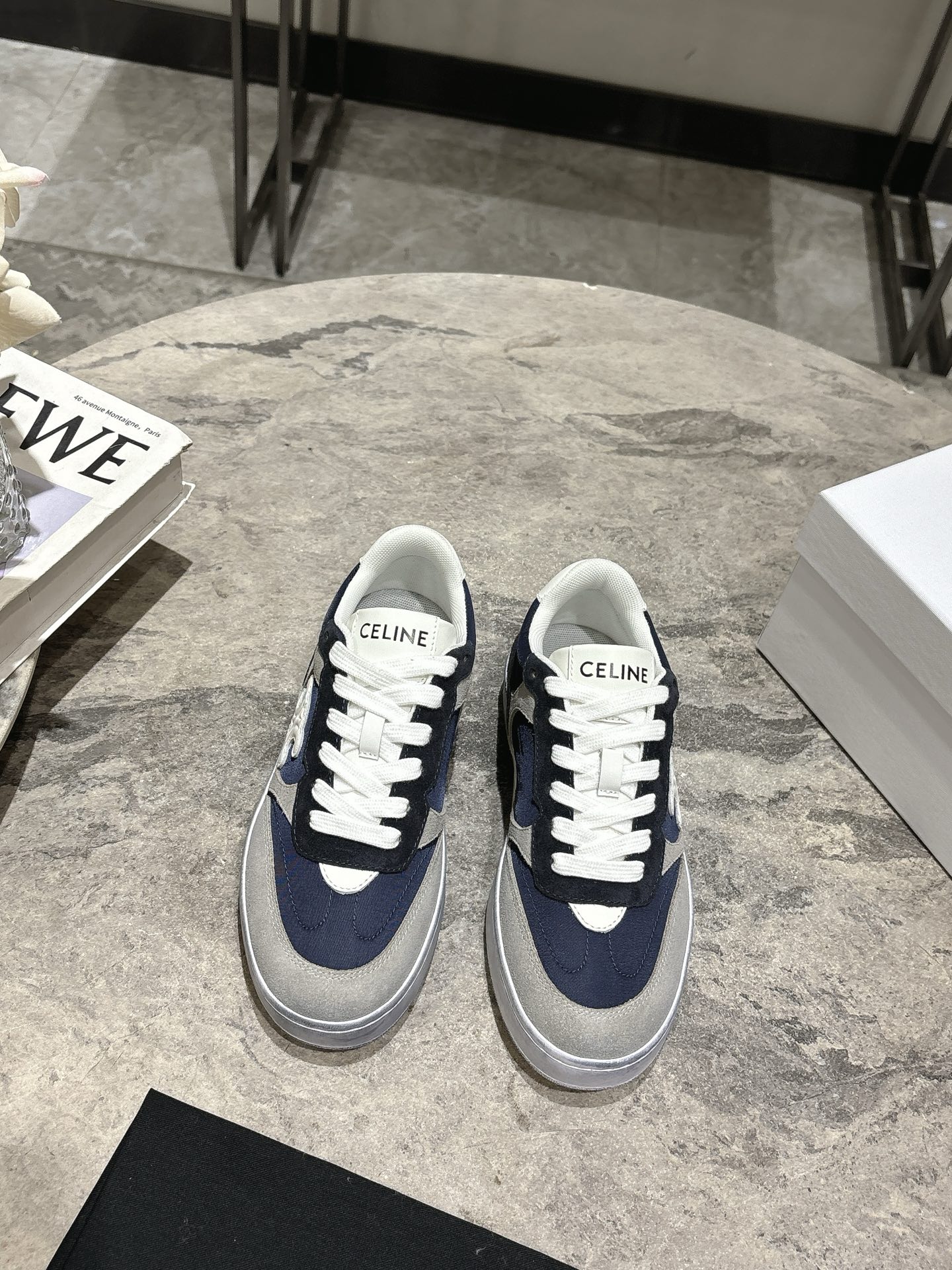 Celine Runner Sneakers With Triomphe Logo in Calfskin and Suede 4 i1743183622387 678 0 1