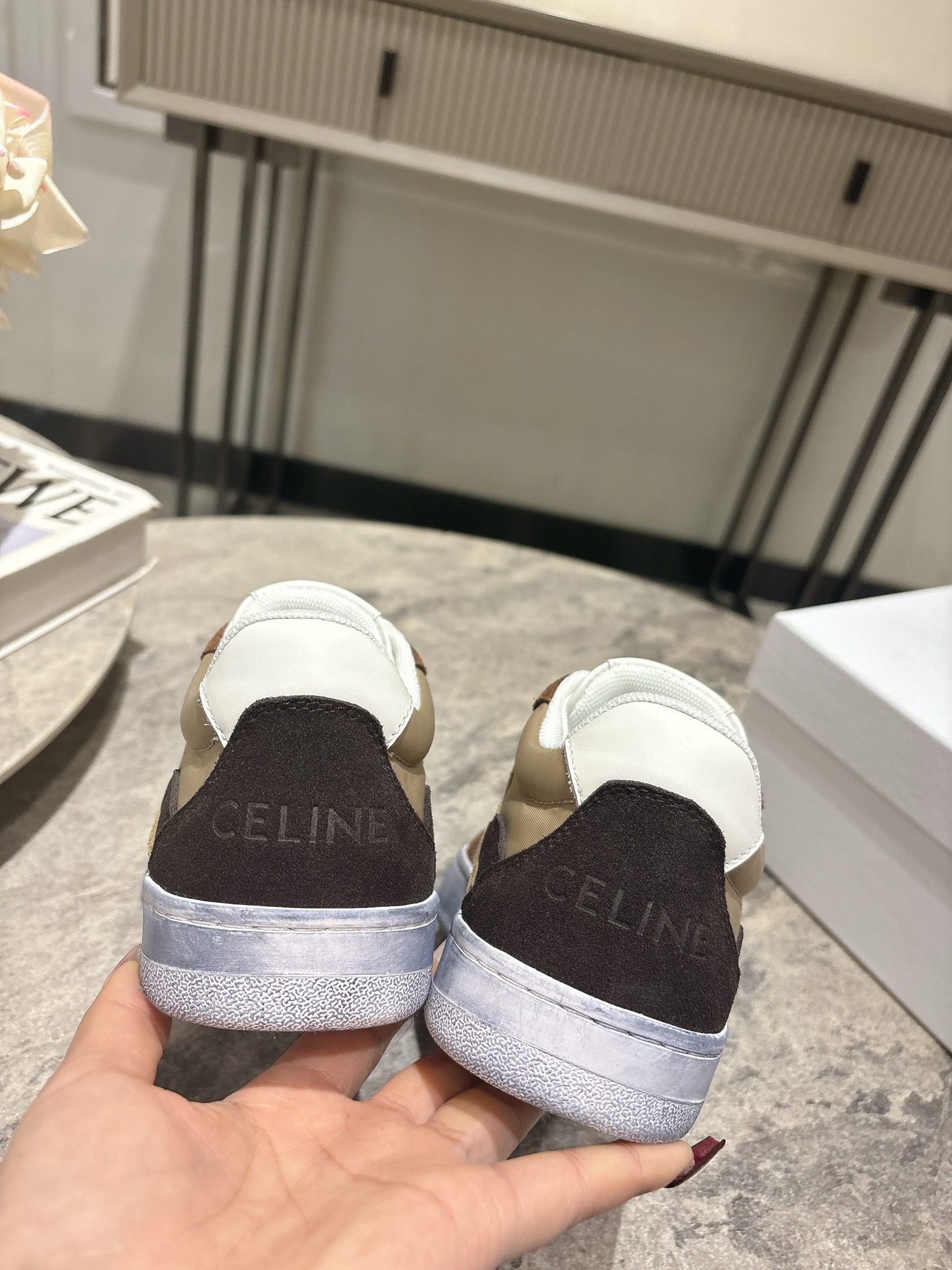 Celine Runner Sneakers with Triomphe Logo in Suede Calfskin 10 i1743228300660 336 0 8