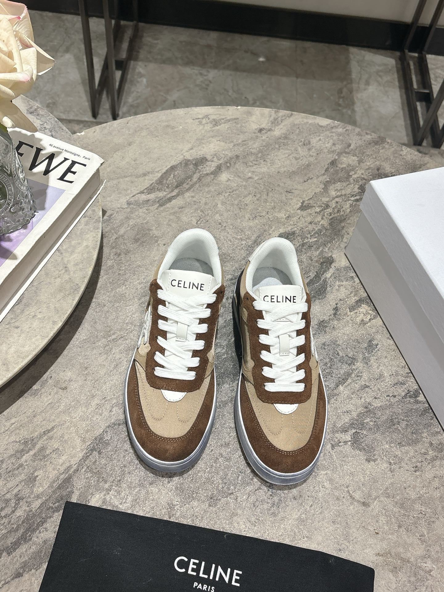 Celine Runner Sneakers with Triomphe Logo in Suede Calfskin 4 i1743228300660 5600 0 1