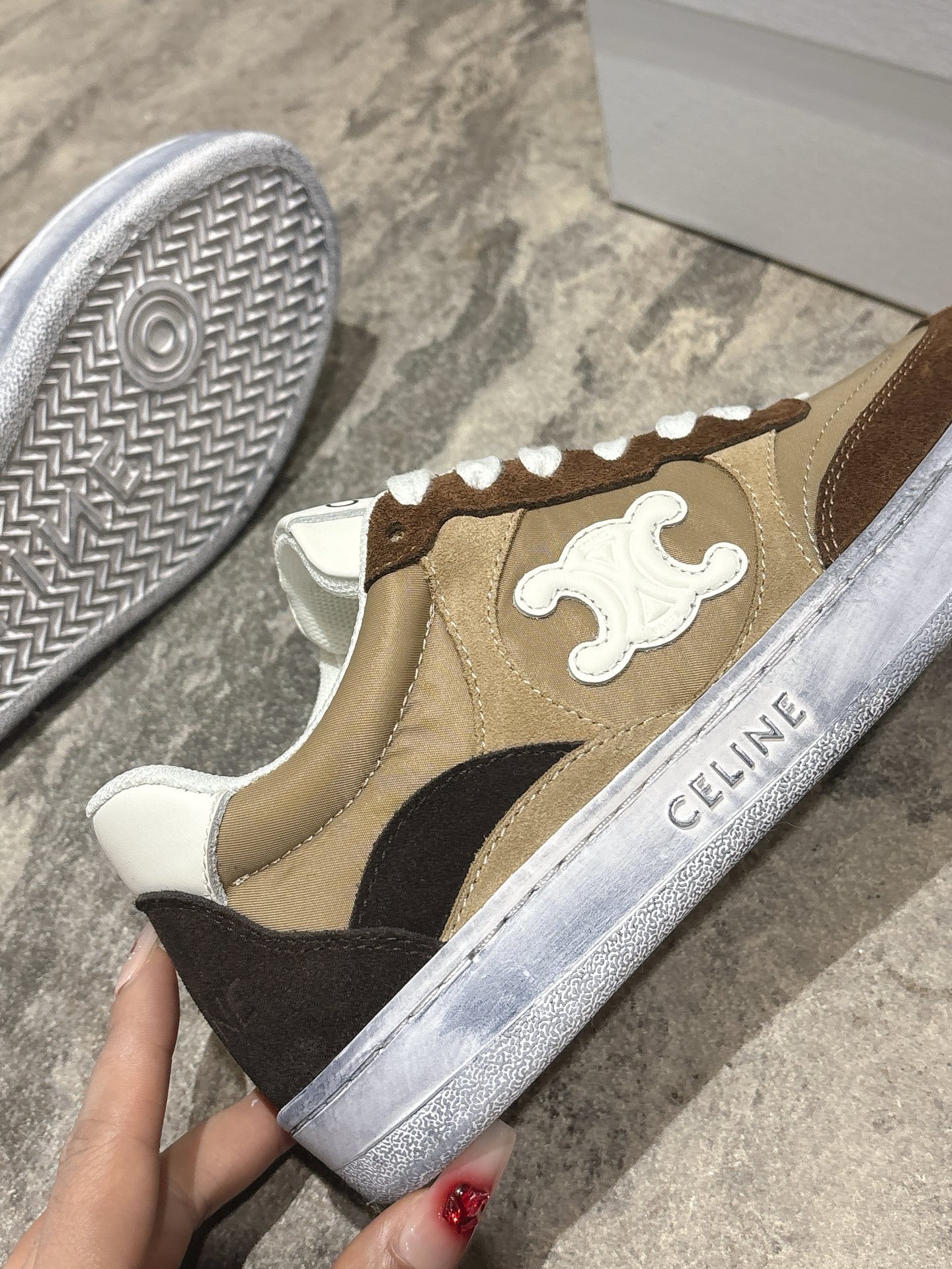 Celine Runner Sneakers with Triomphe Logo in Suede Calfskin 9 i1743228300661 3713 0 7