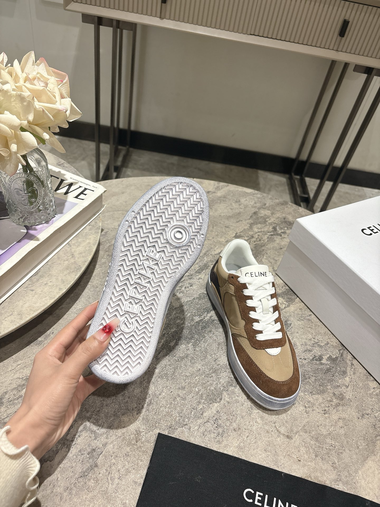 Celine Runner Sneakers with Triomphe Logo in Suede Calfskin 7 i1743228302060 3754 0 5