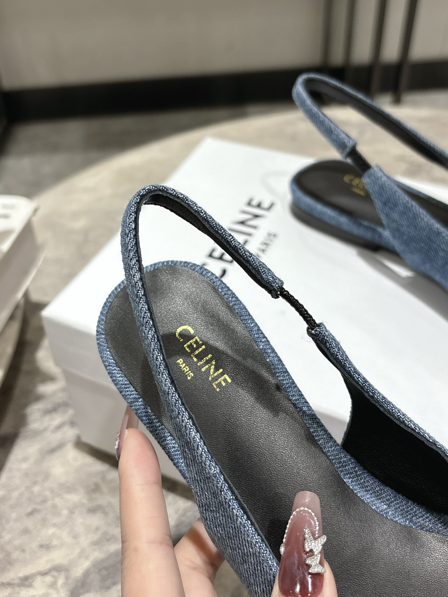 Celine Women's Slingback Heel with Triomphe, Designer Heels 9 i1746638289690 6373 0 6