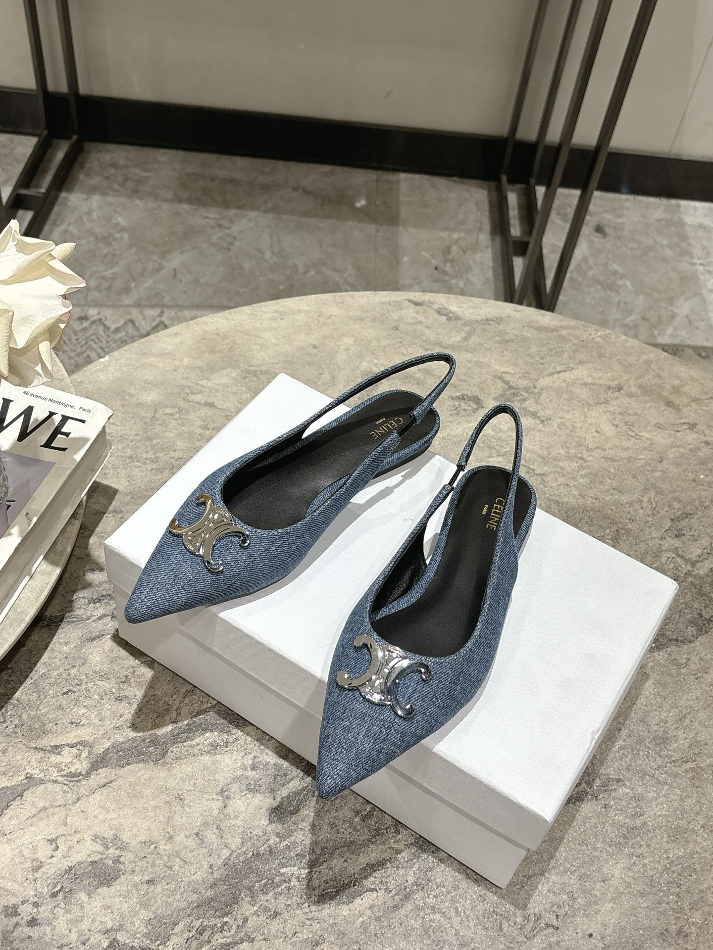 Celine Women's Slingback Heel with Triomphe, Designer Heels 7 i1746638291472 1422 0 4