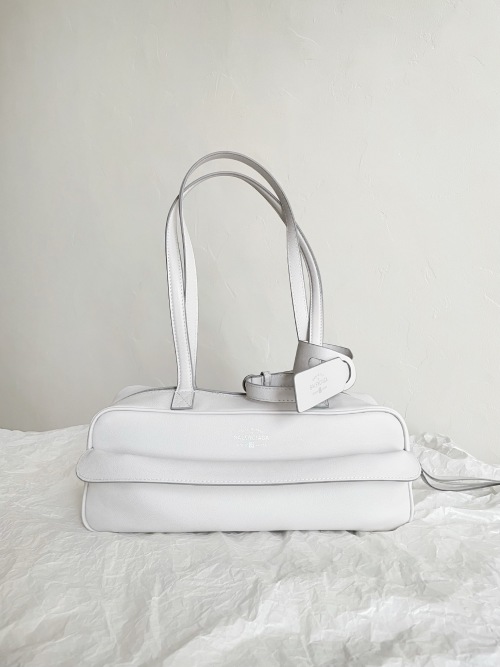 Balenciaga Carrie Bowling Bag Small Size, Minimalist Design, White Leather 13 Balenciaga Carrie Bowling Bag Small Size, Minimalist Design, White Leather