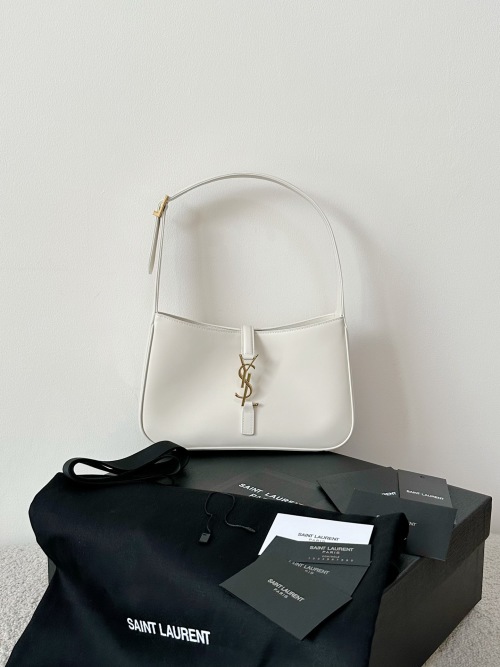 Saint Laurent Le 5 A 7 White Leather Shoulder Bag, Minimalist Design 18 Saint Laurent Le 5 A 7 White Leather Shoulder Bag, Minimalist Design