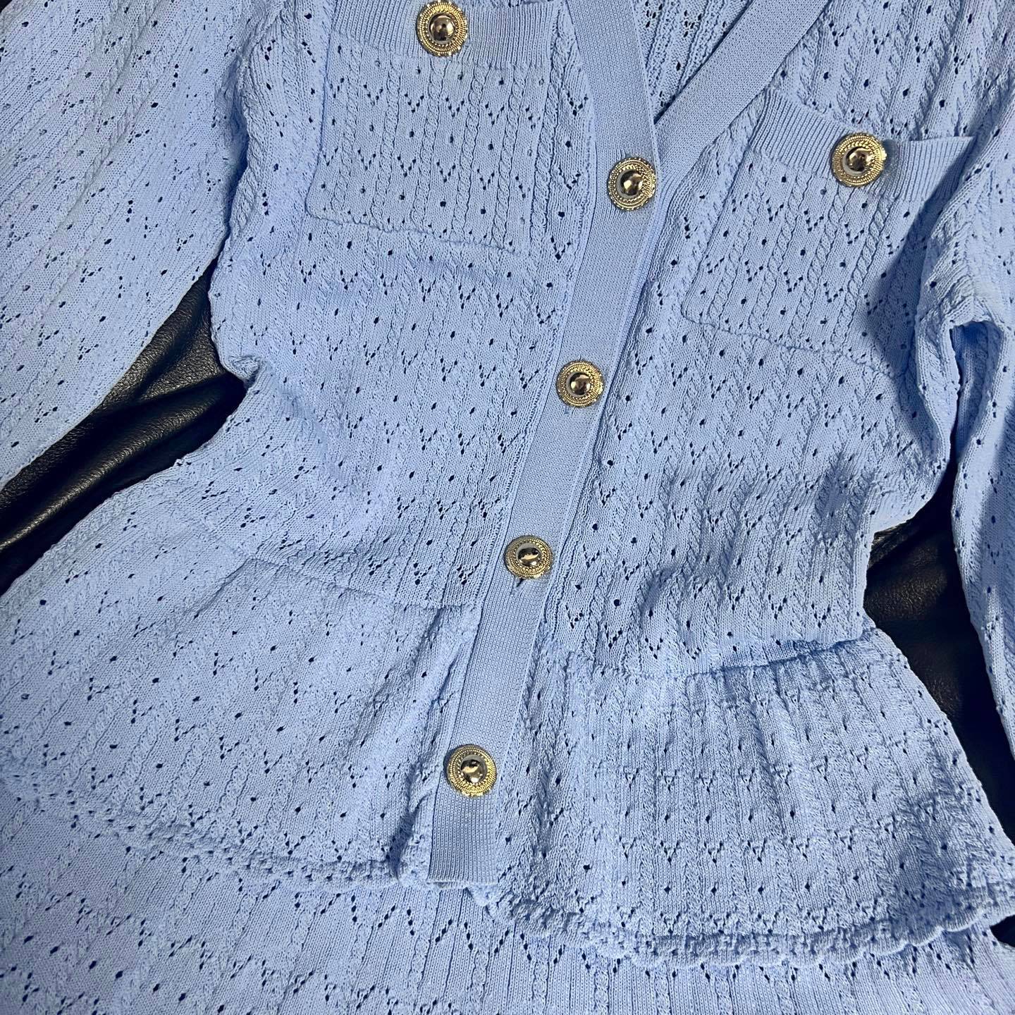 “New Self-Portrait Female Suit with Bouquets, Gold Buttons, Sweet and Romantic Design in Single Size (SMLs)” - 图片 5