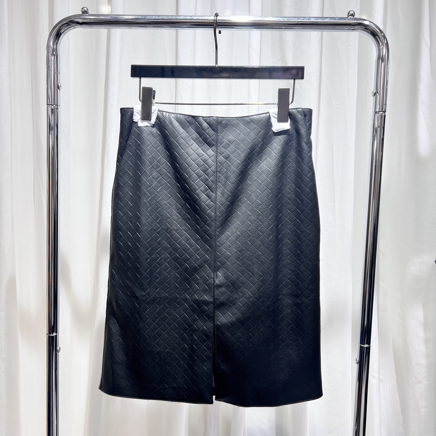 Bottega Veneta Black Woven Leather Shorts