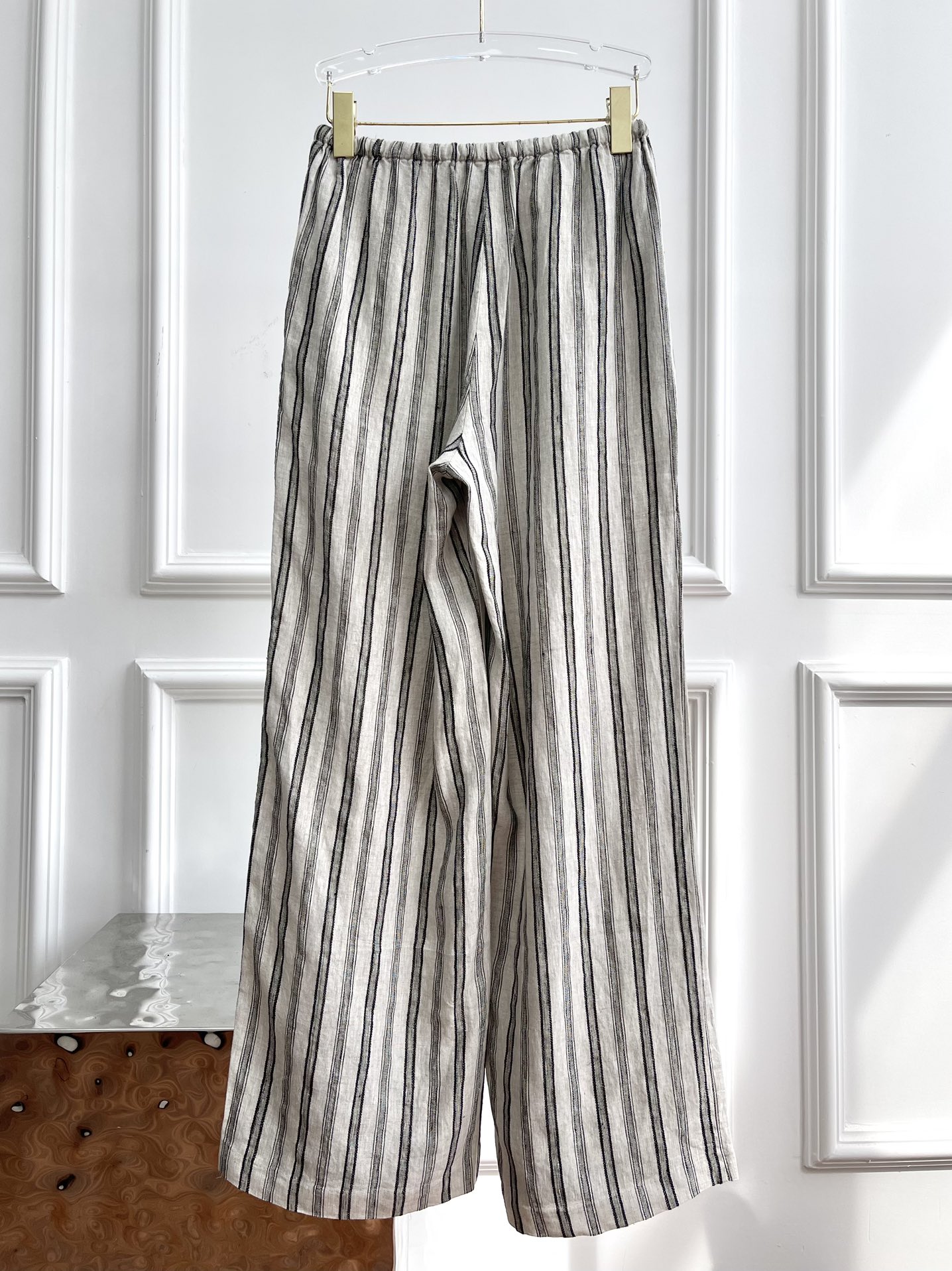 Striped Linen Wide Leg Pants for Women, Casual Loose Fit Trousers with Drawstring 7 i1750409539 3793 0