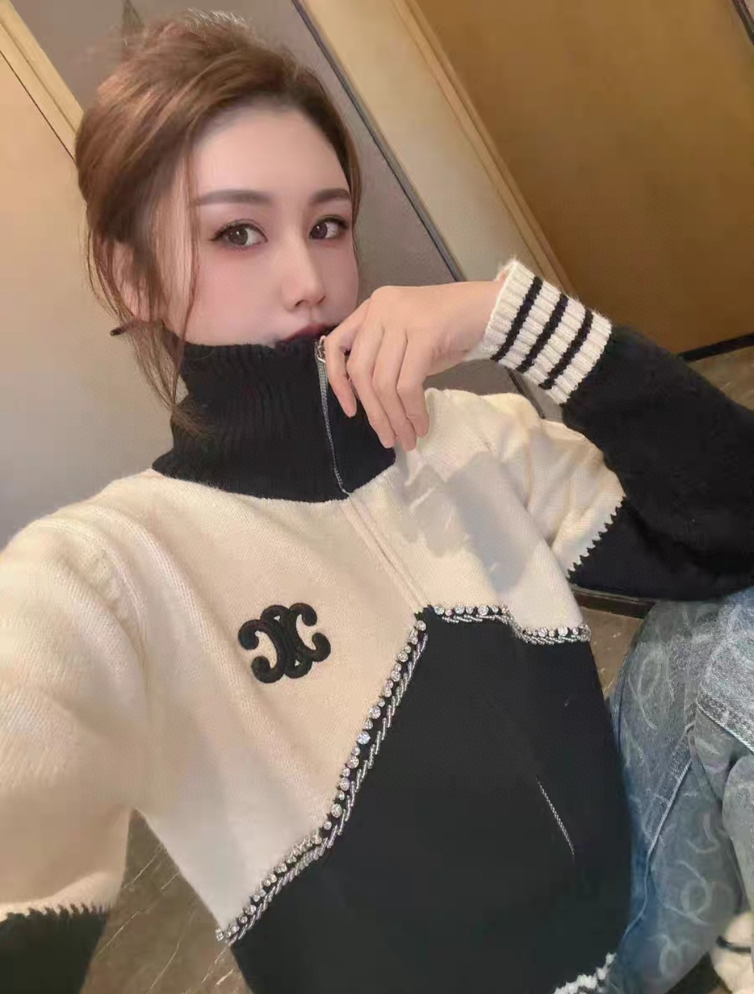 Chanel Clothing Coats & Jackets Fashion Replica
 Black White Embroidery Knitting