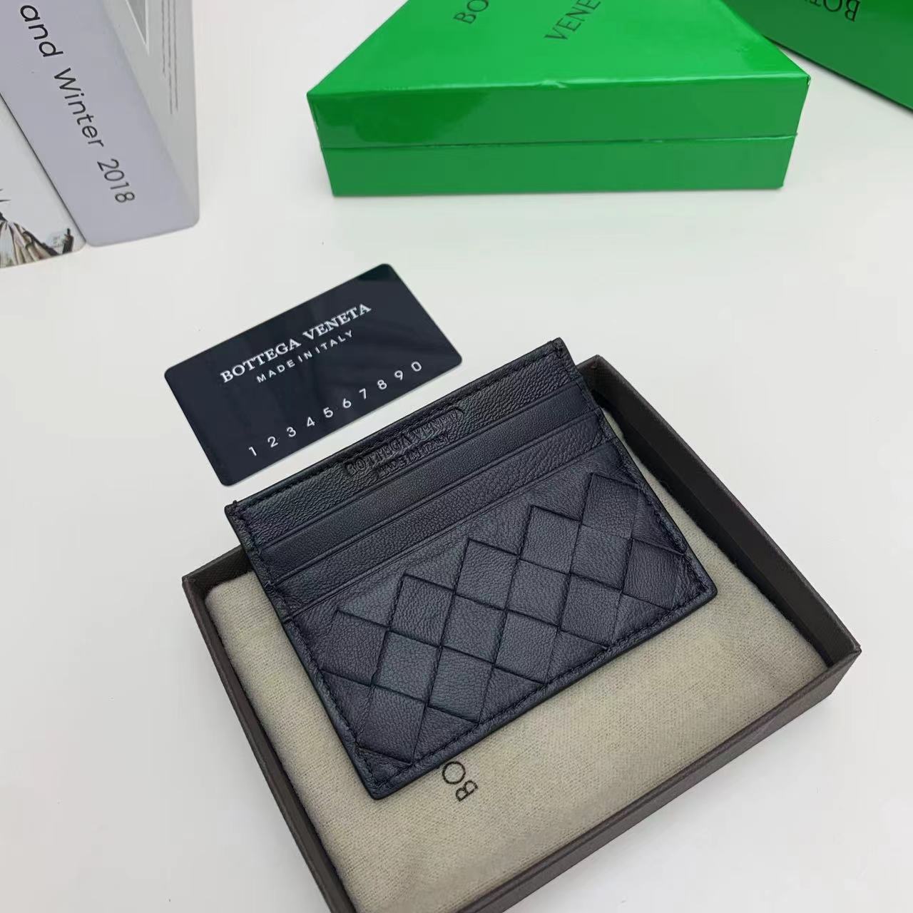 Brand Designer Replica
 Bottega Veneta BV Intrecciato Wallet Card pack High Quality Customize
 Black Weave Sheepskin