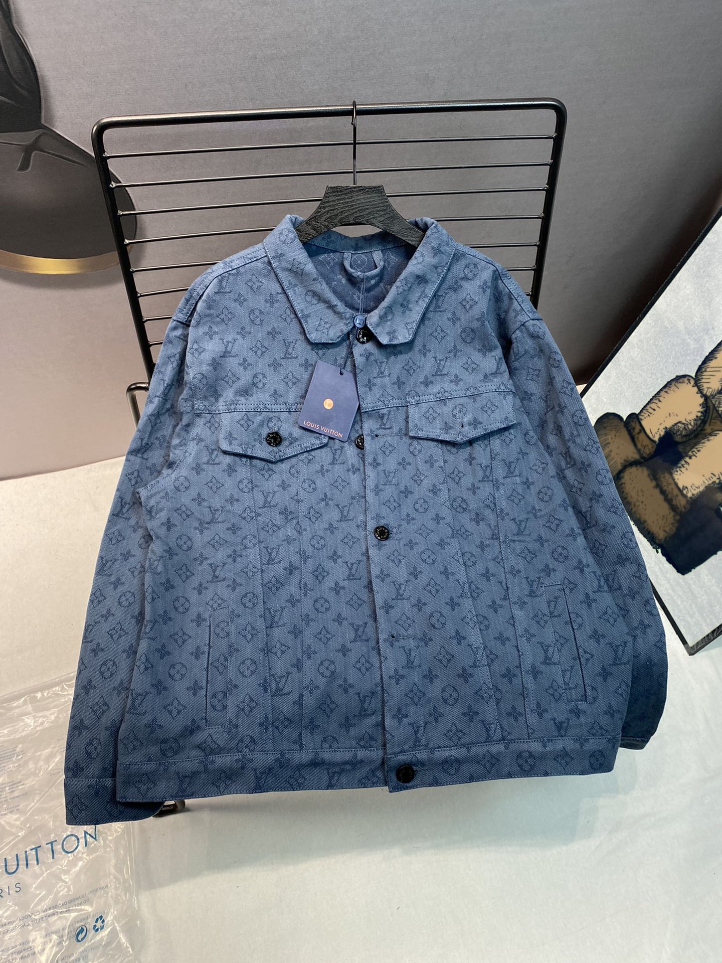 Louis Vuitton Cowboy Jacket: Classic Design with LV Logo, High Quality, Noble Color