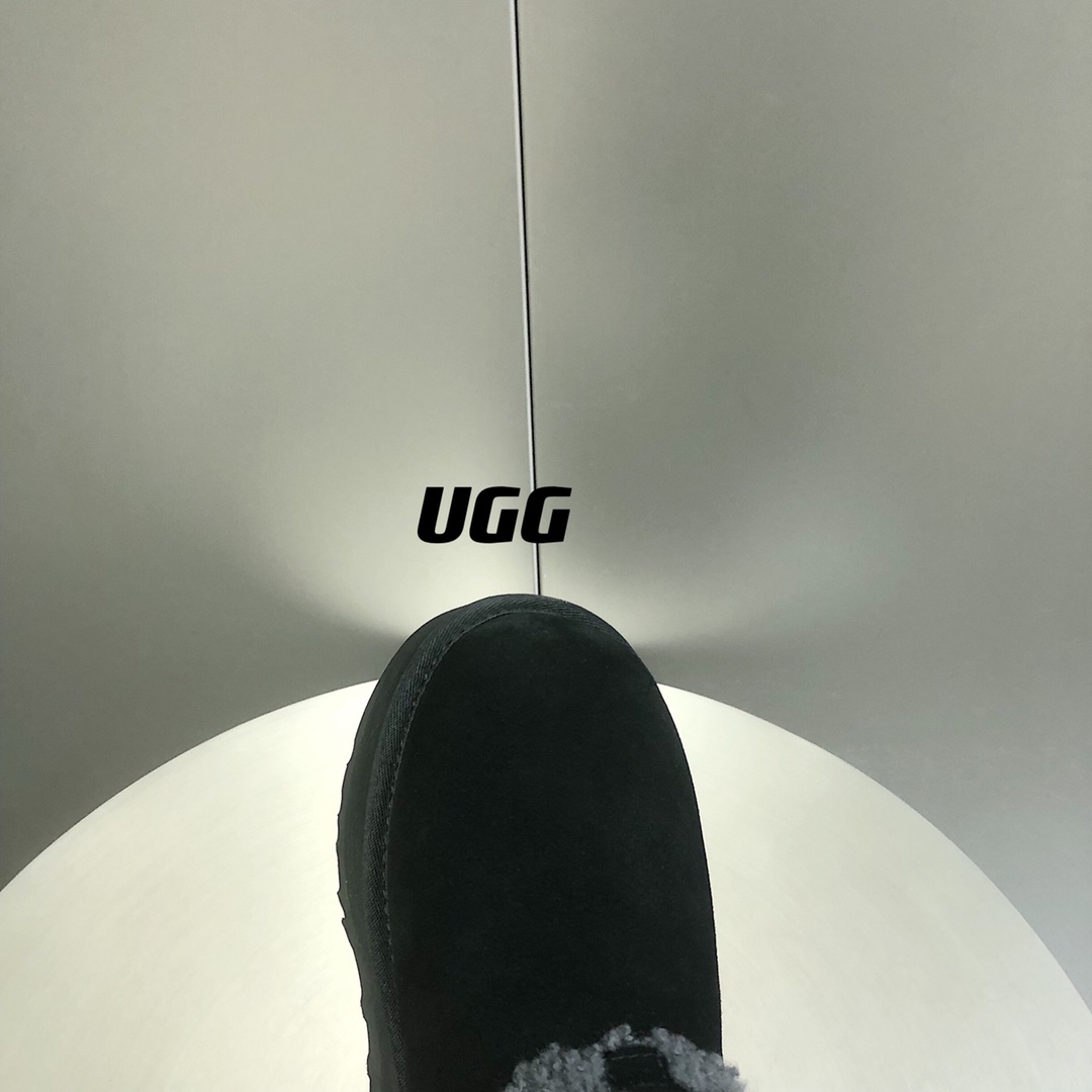 UGG毛茸束带短款厚底雪地靴A级羊皮毛一体SIZE35-40