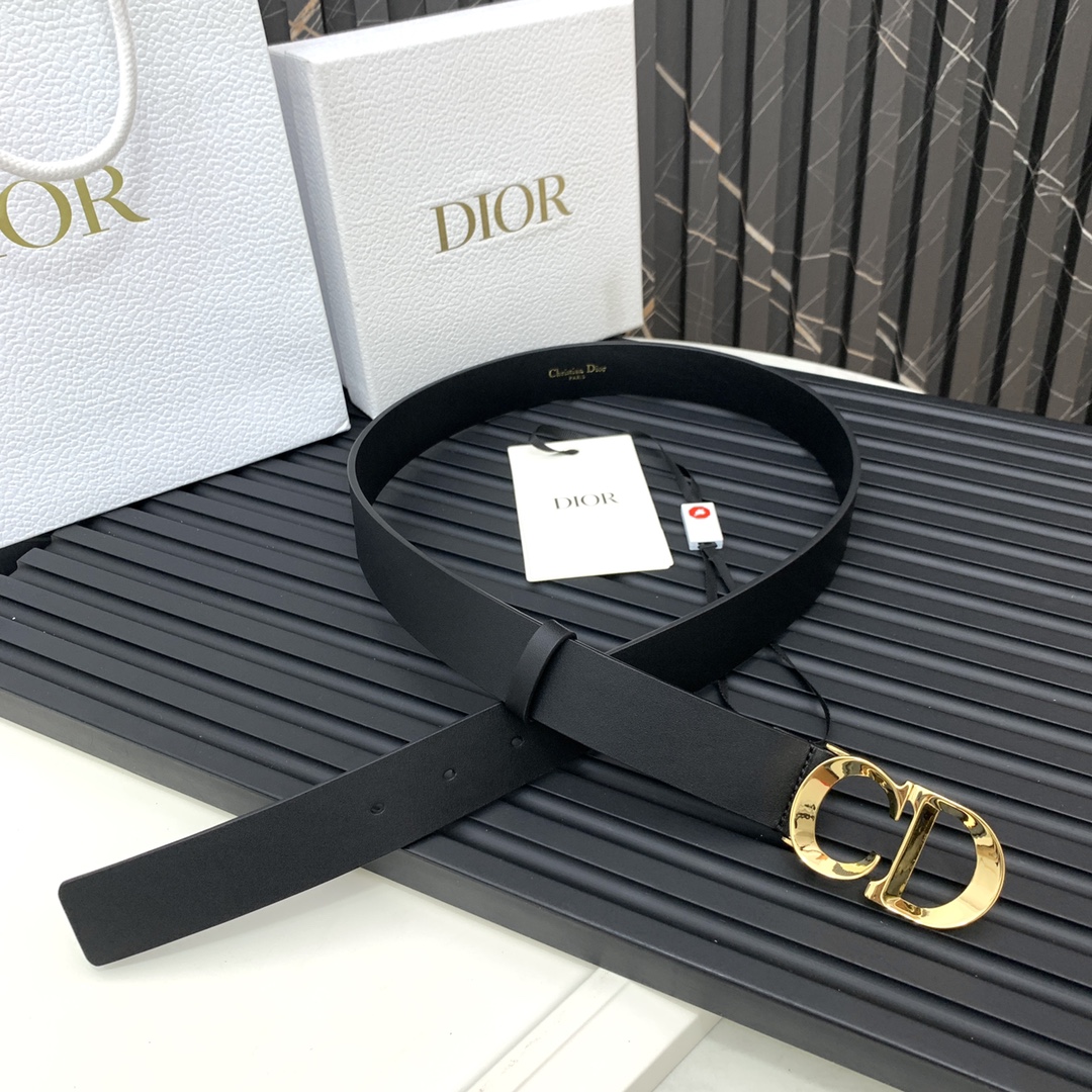 Dior Belts At Cheap Price
 Black Gold Cowhide Spring/Summer Collection Fashion