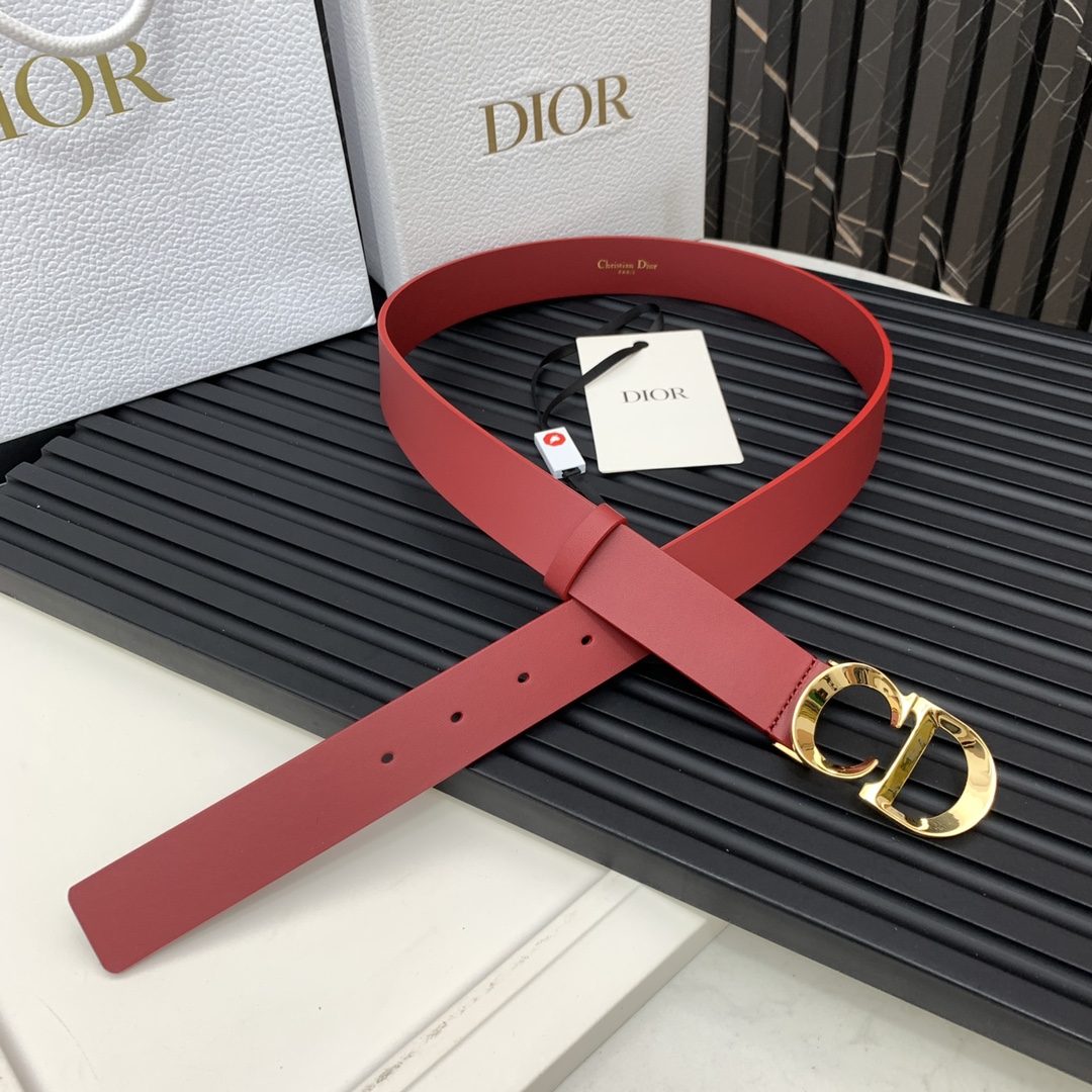 Dior Belts Black Gold Cowhide Spring/Summer Collection Fashion