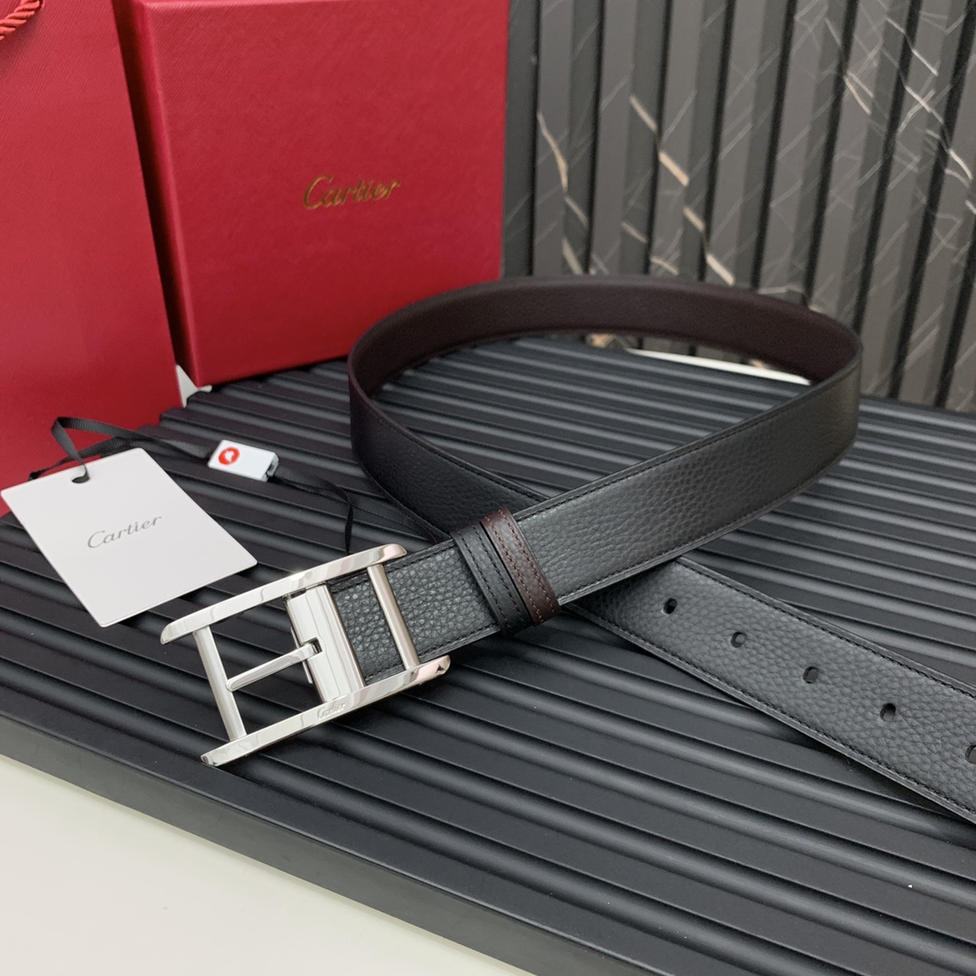 Cartier Belts Black Brown Cowhide QH107550