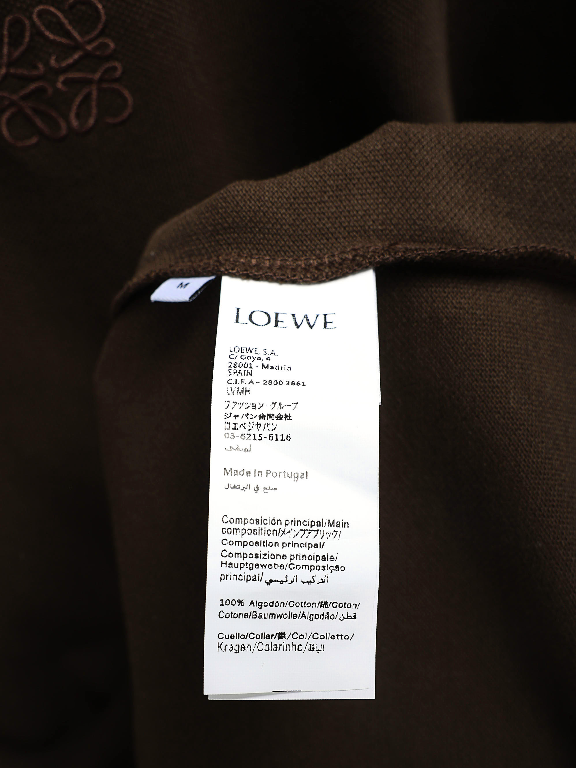 Loewe 高版本LOEWE 26SS棉质刺绣徽标纽扣Polo衫