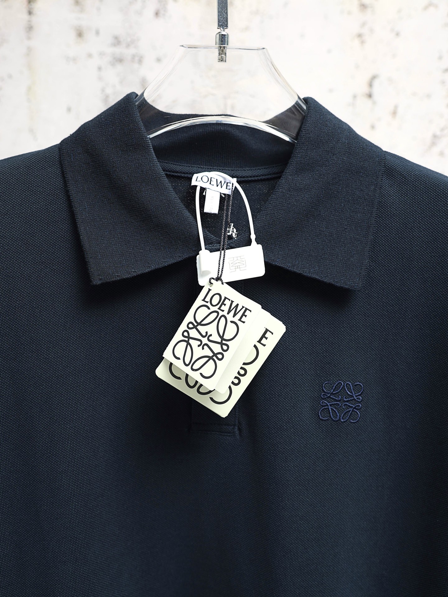 Loewe 高版本LOEWE 26SS棉质刺绣徽标纽扣Polo衫