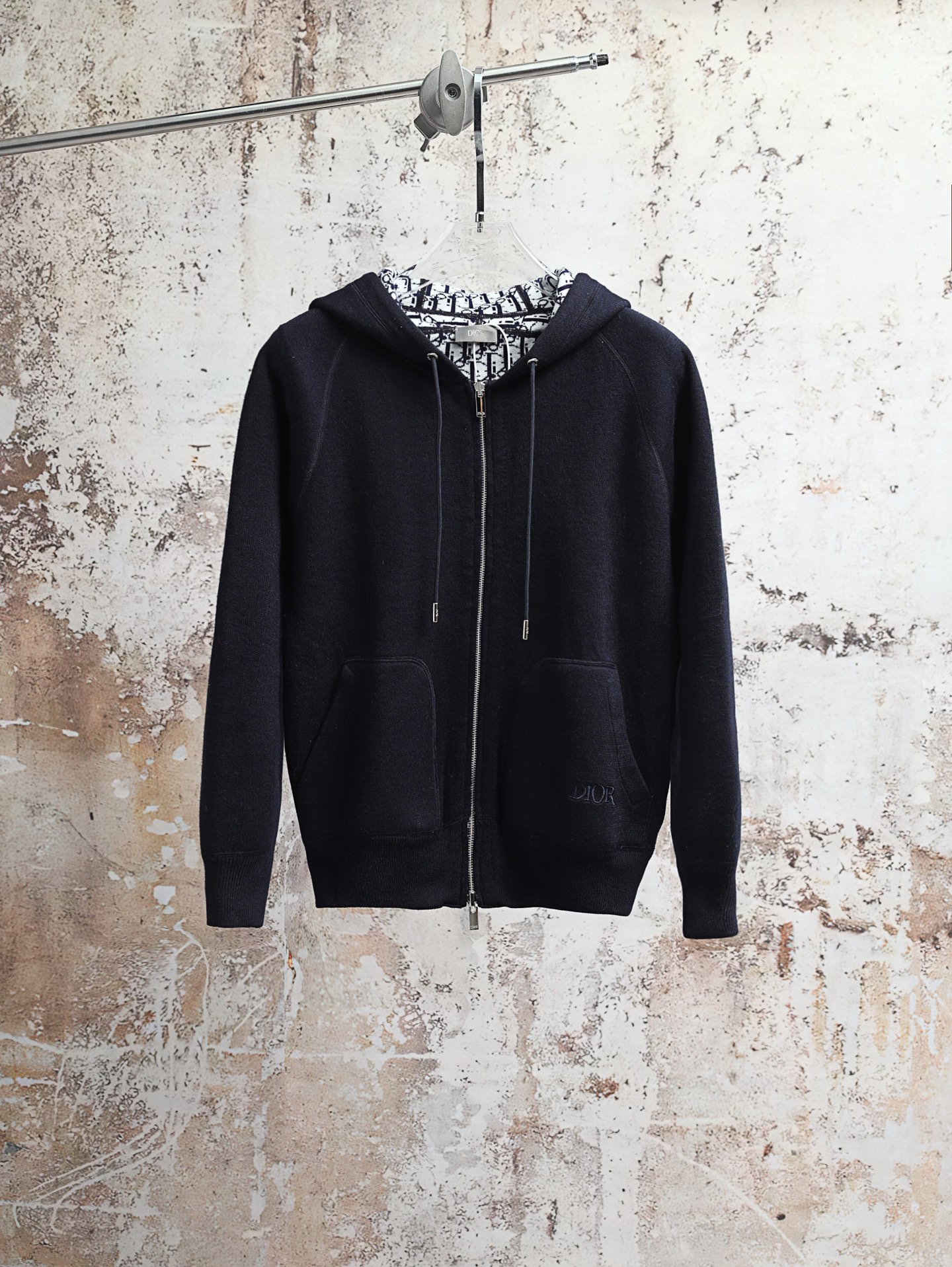 🔥🔥P305 (versión alta) DIOR Dior FW25 chaqueta deportiva de manga larga con estampado de cordón y capucha de algodón p…