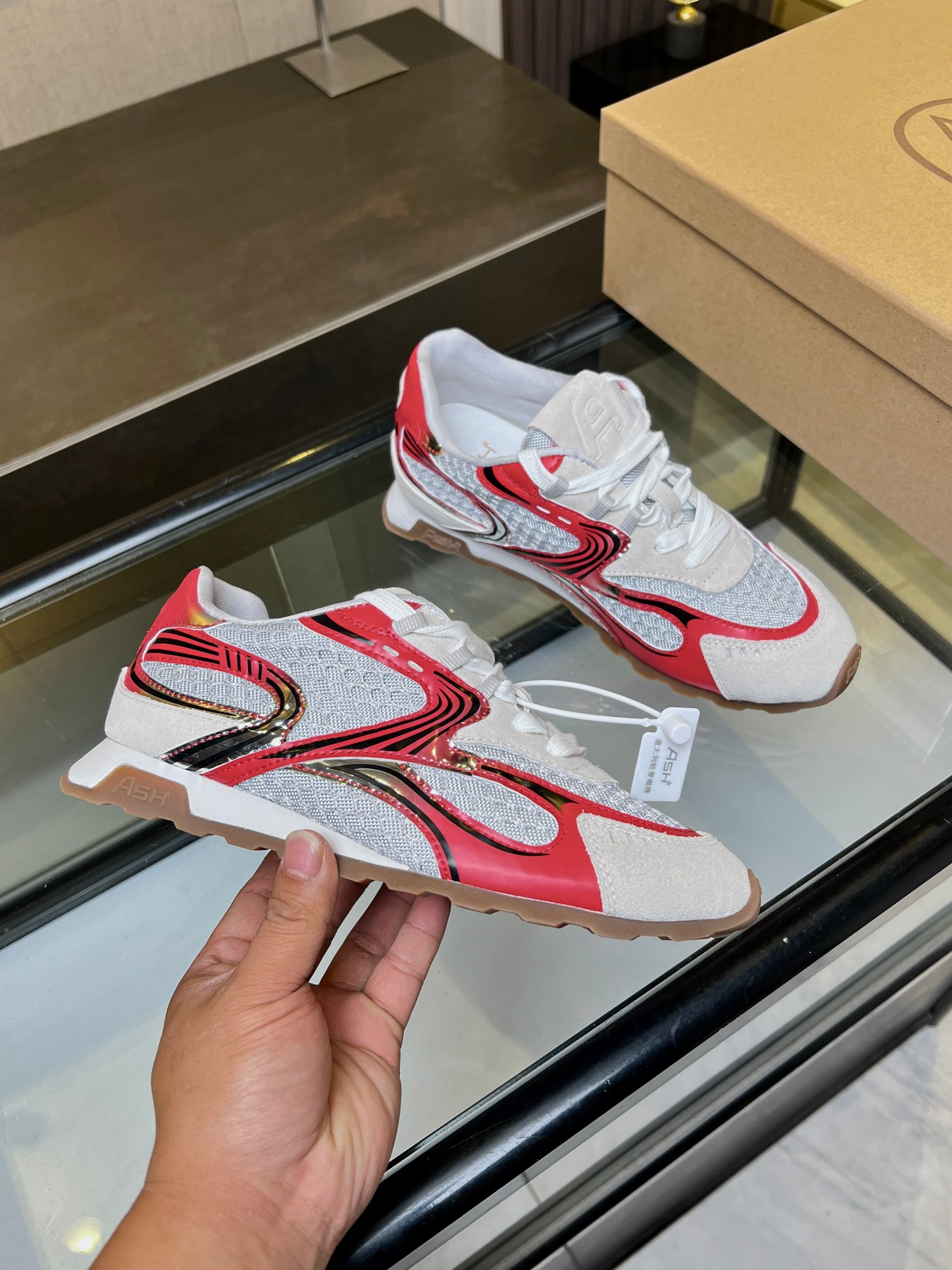 New Ash Section 2503: Spring Kasar Skin Shoes with Cow Fabric and Rubber Soles