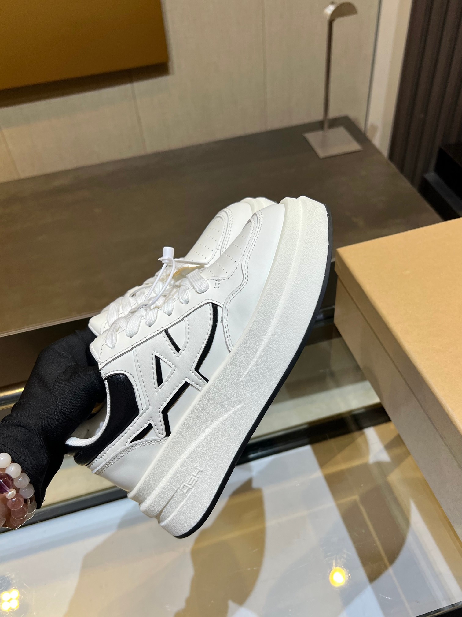 ASH Women's White Leather Platform Sneakers - Stylish and Comfortable 5 a1743054168798 0453